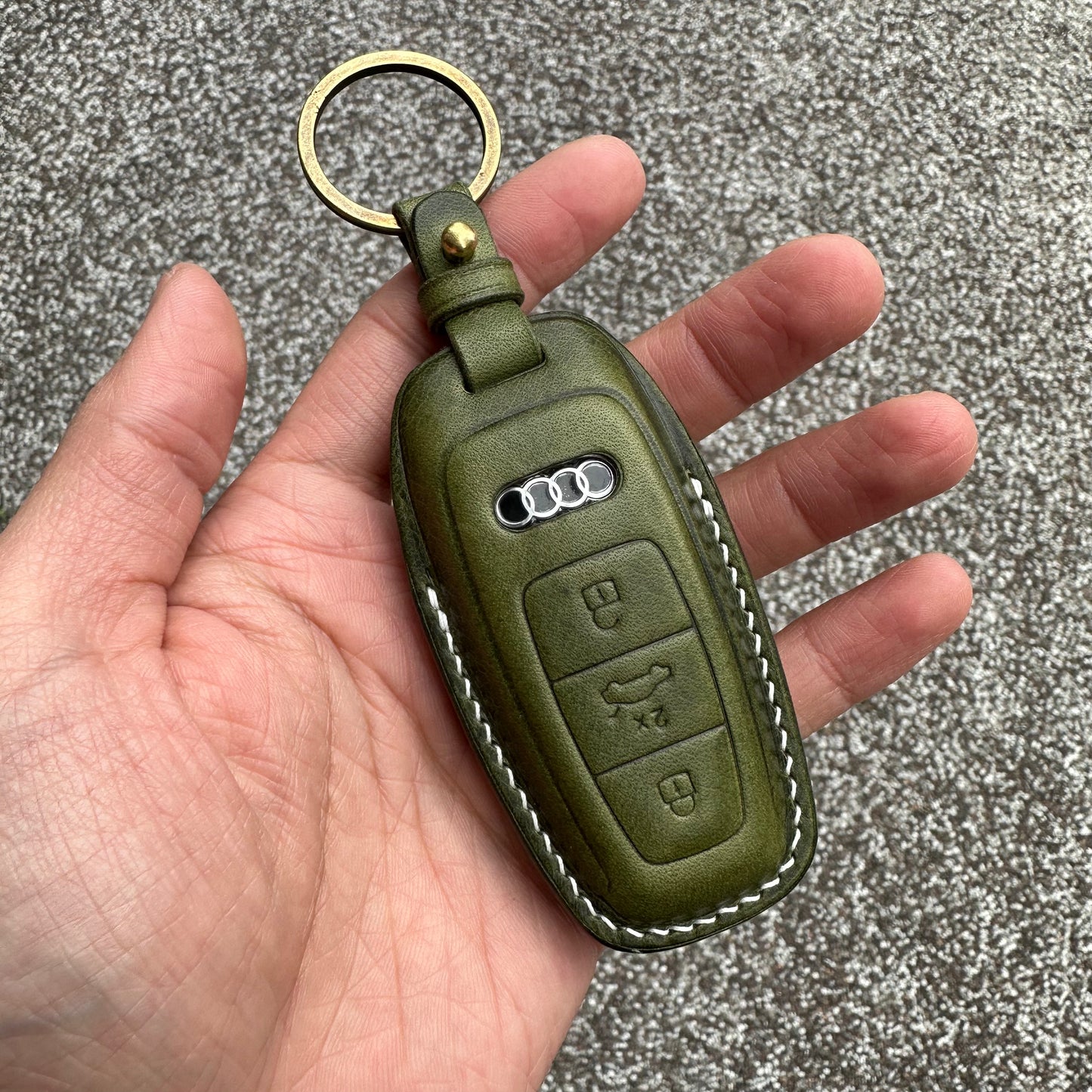 Audi key fob cover, Wax leather