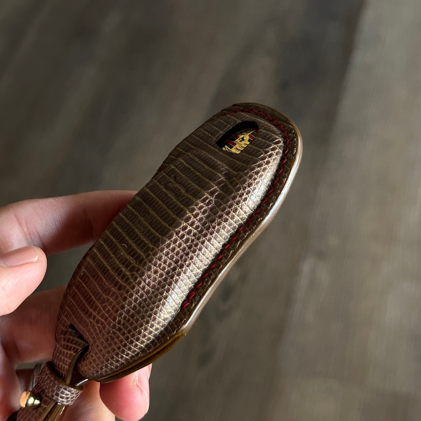 Porsche key fob cover, Porsche Leather key case, Lizard leather