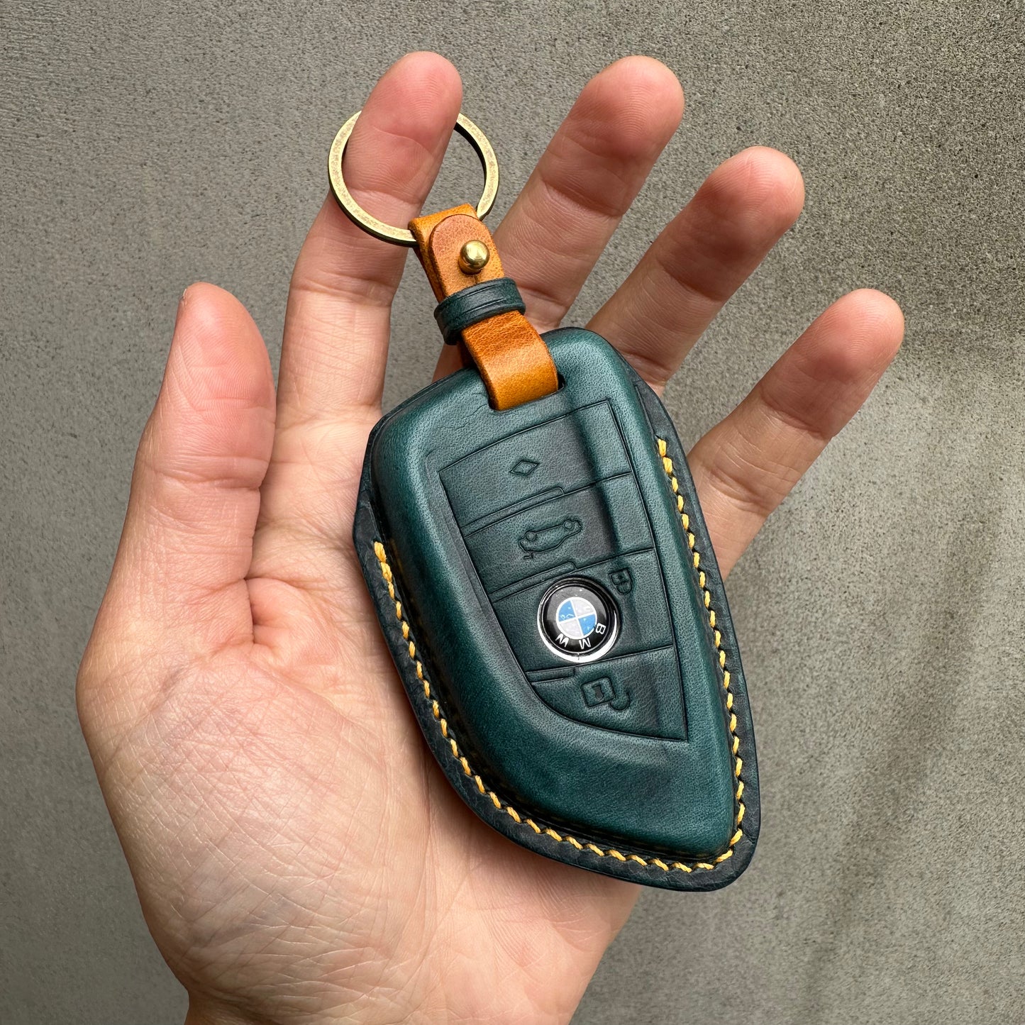 BMW key fob cover, Wax leather