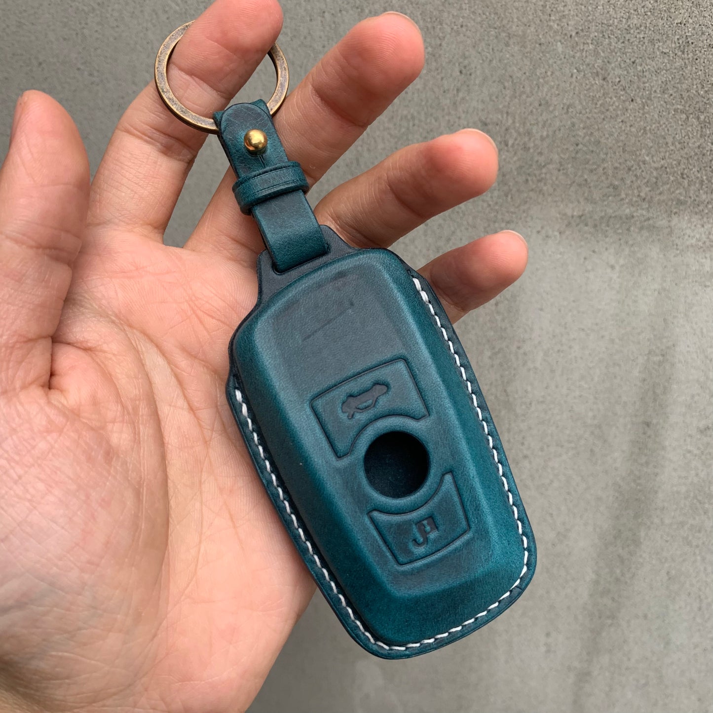 BMW key fob cover, Wax leather