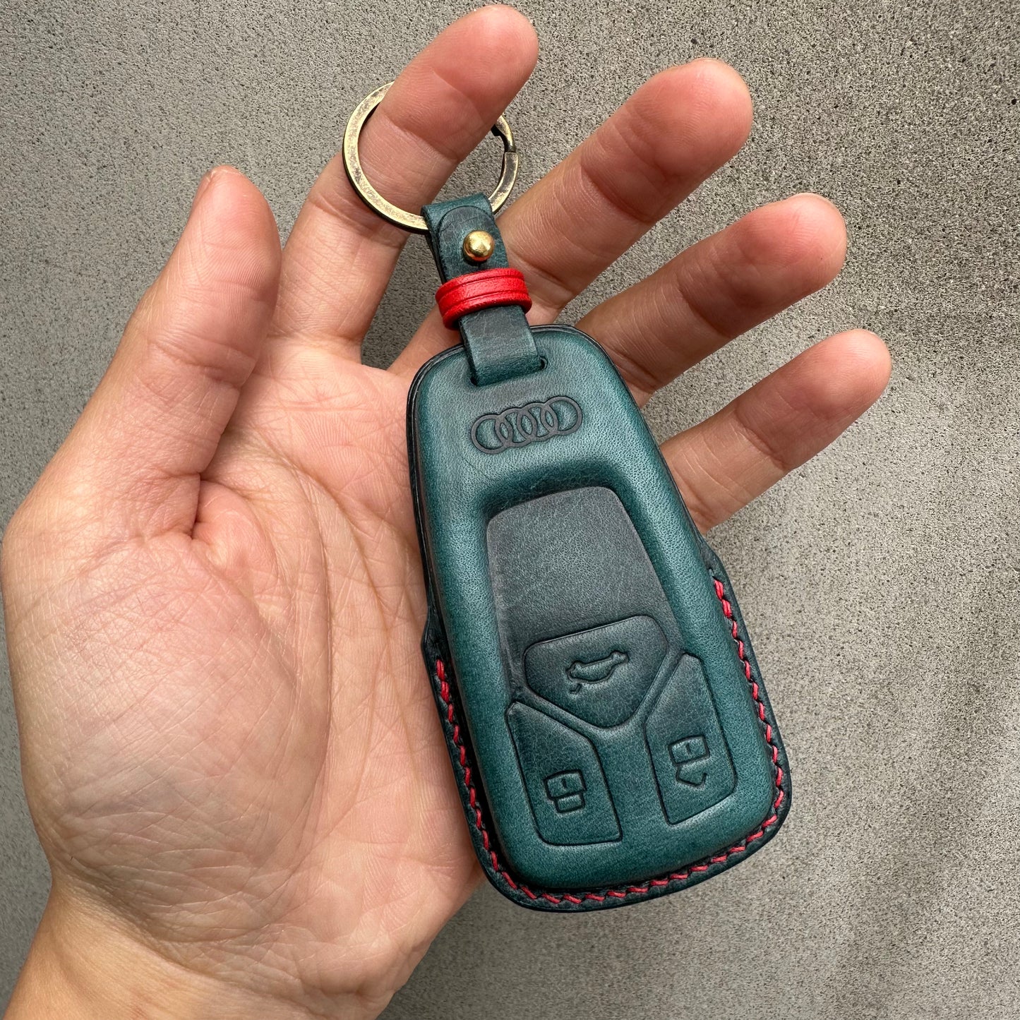Audi key fob cover, Wax leather