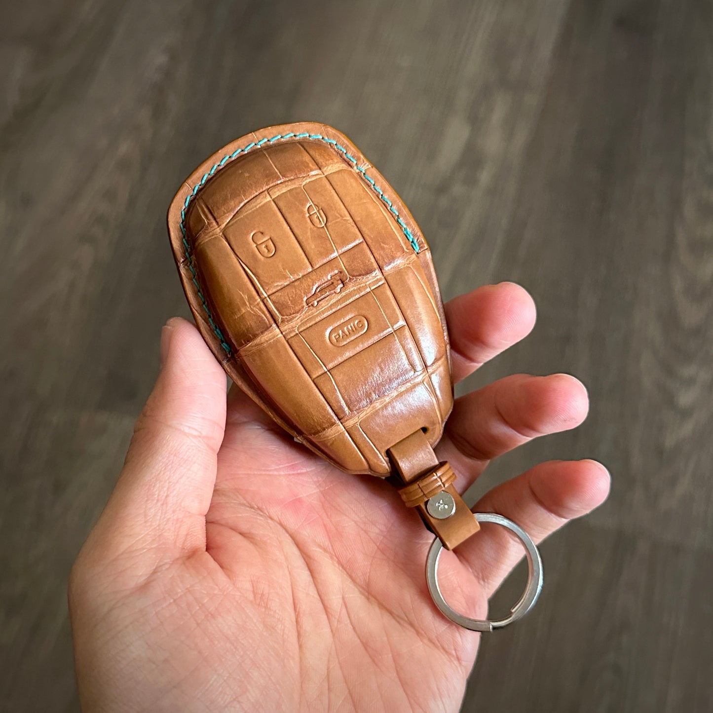 Bentley Crocodile key fob cover, Leather key holder