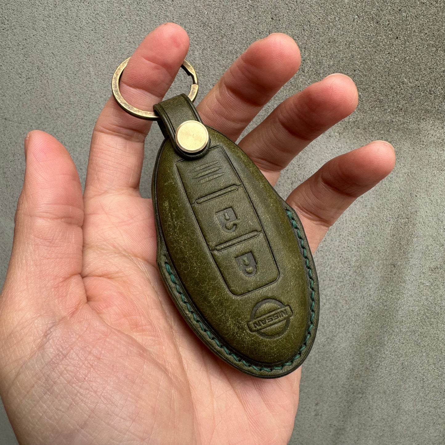 Nissan key fob cover, Pueblo leather key case