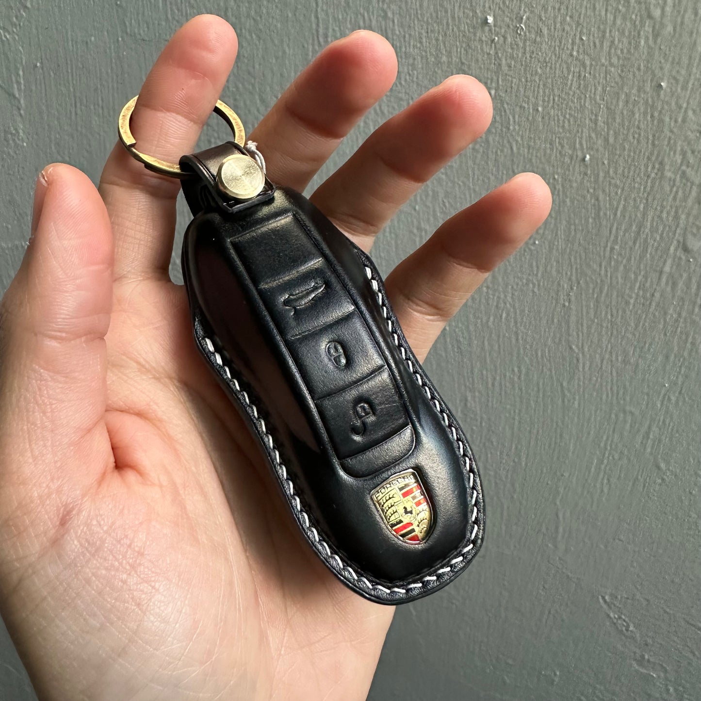 Porsche key fob cover, key case, Shell Cordovan