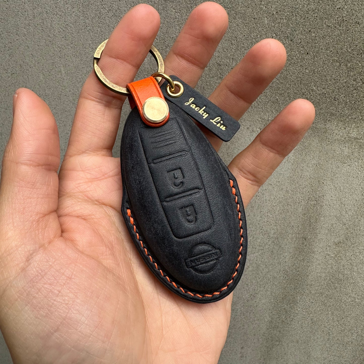 Nissan key fob cover, Pueblo leather key case