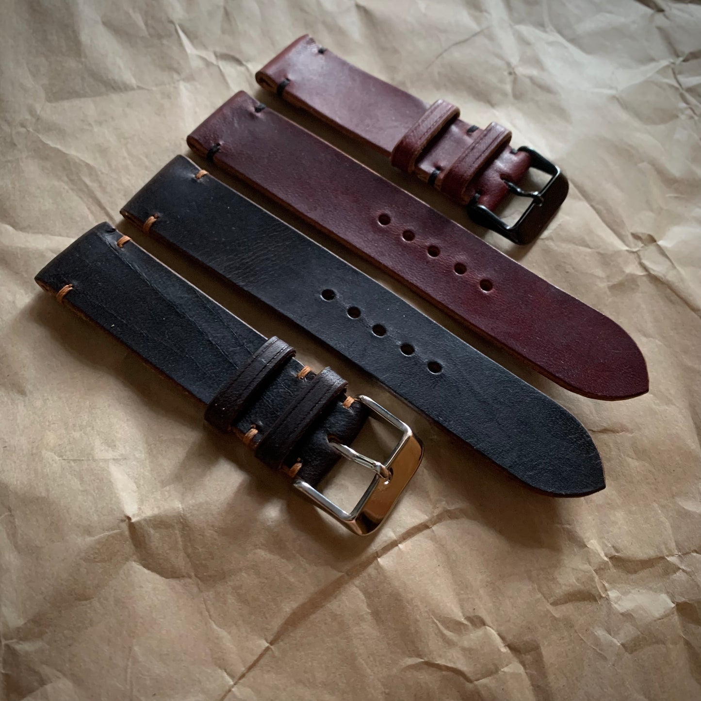Horween Chromexcel watch band, watch strap