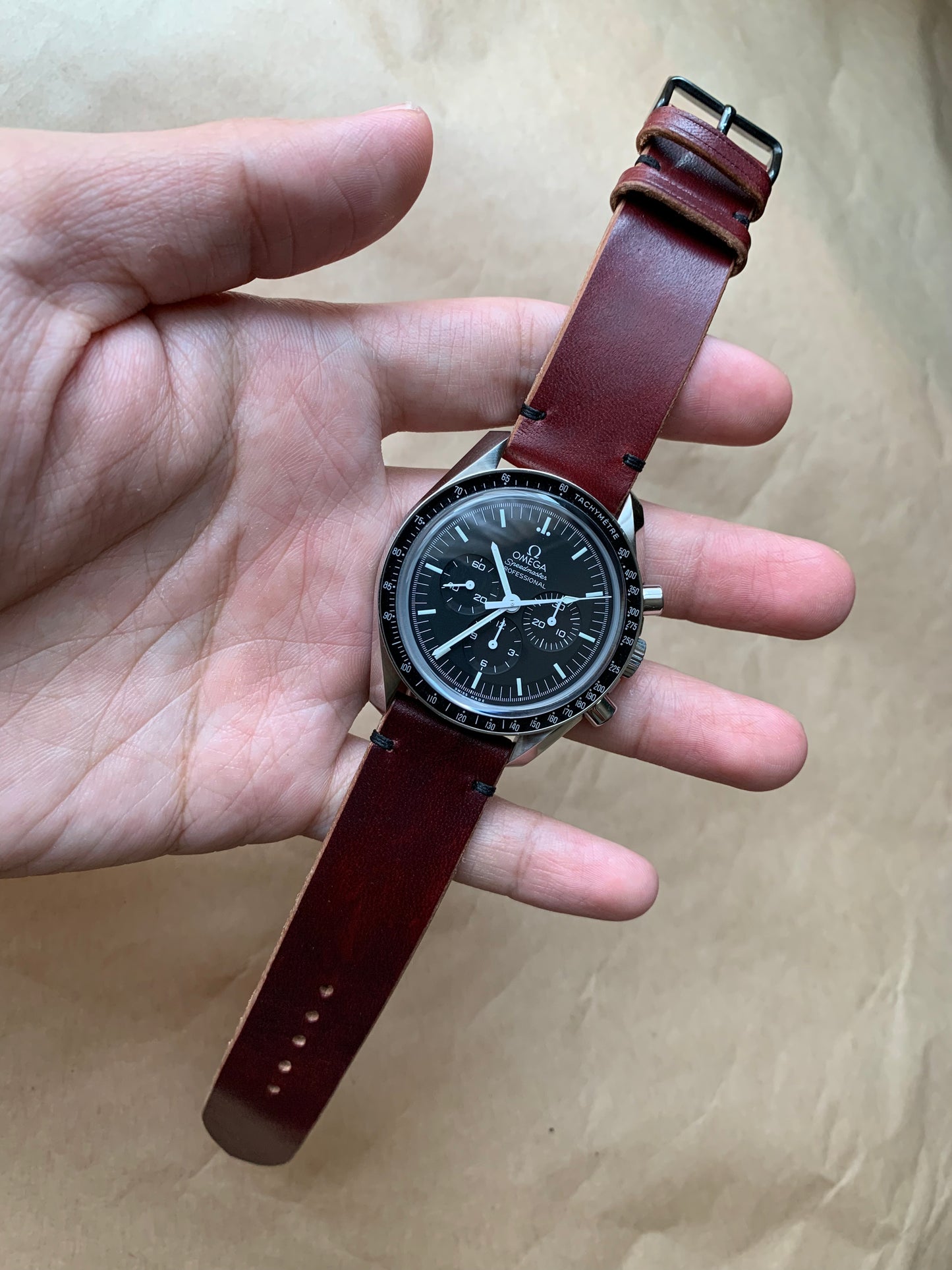 Horween Chromexcel watch band, watch strap