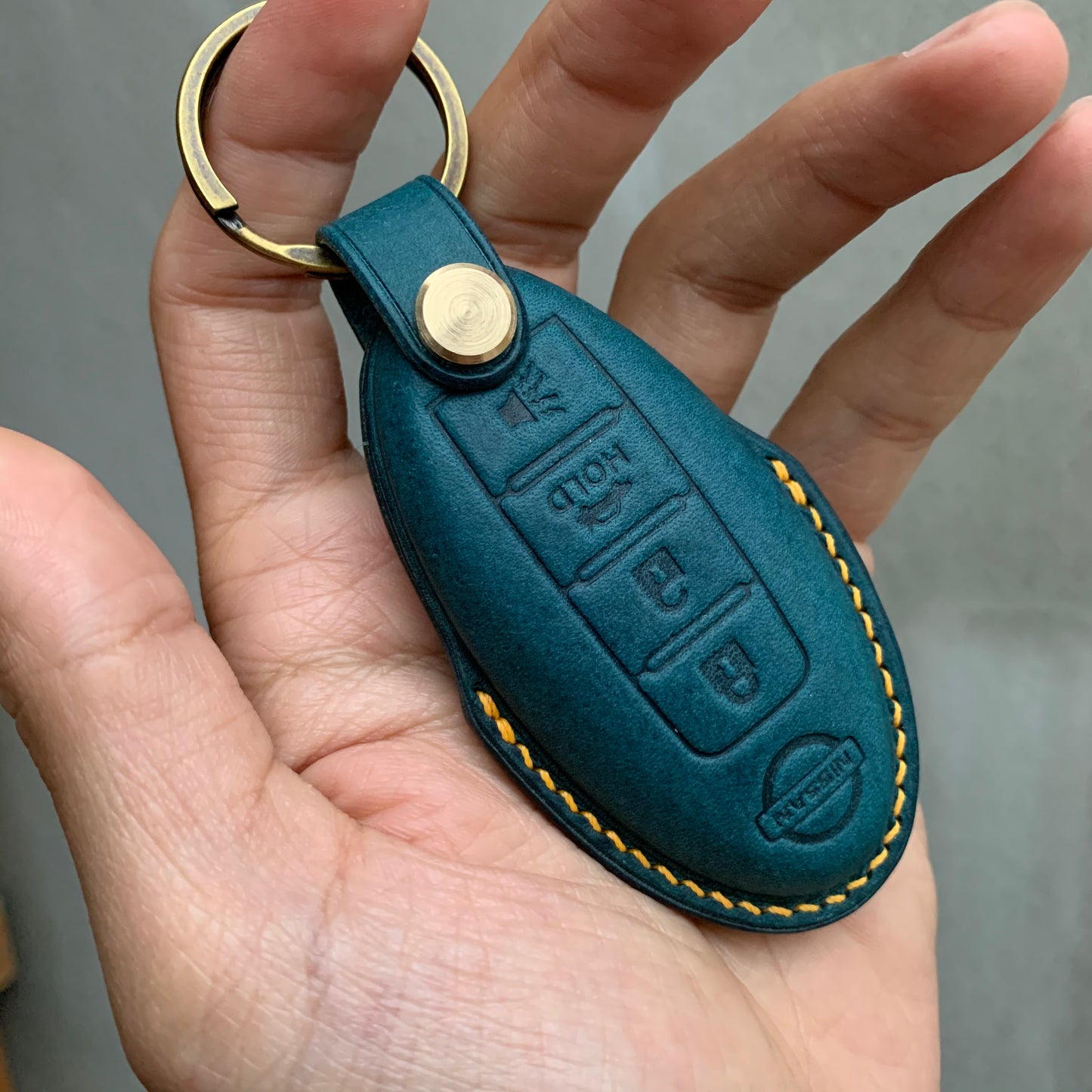 Nissan key fob cover, Pueblo leather key case