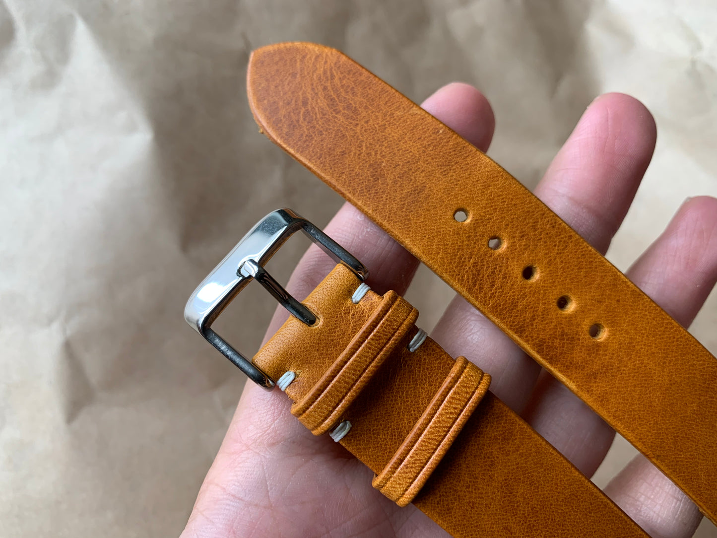 Italian Badalassi wax leather watch band