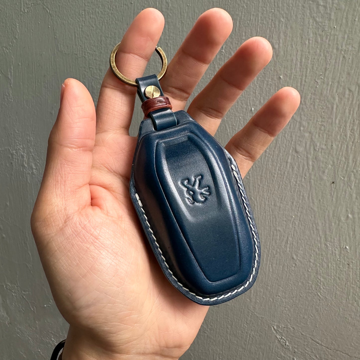 Peugeot key fob cover, Shell Cordovan