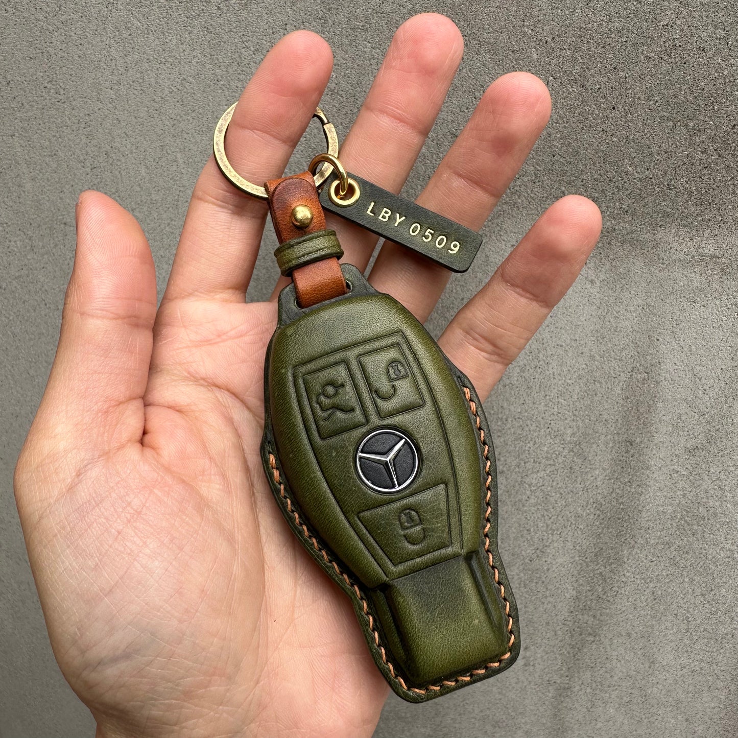 Mercedes-Benz key fob cover, Wax leather
