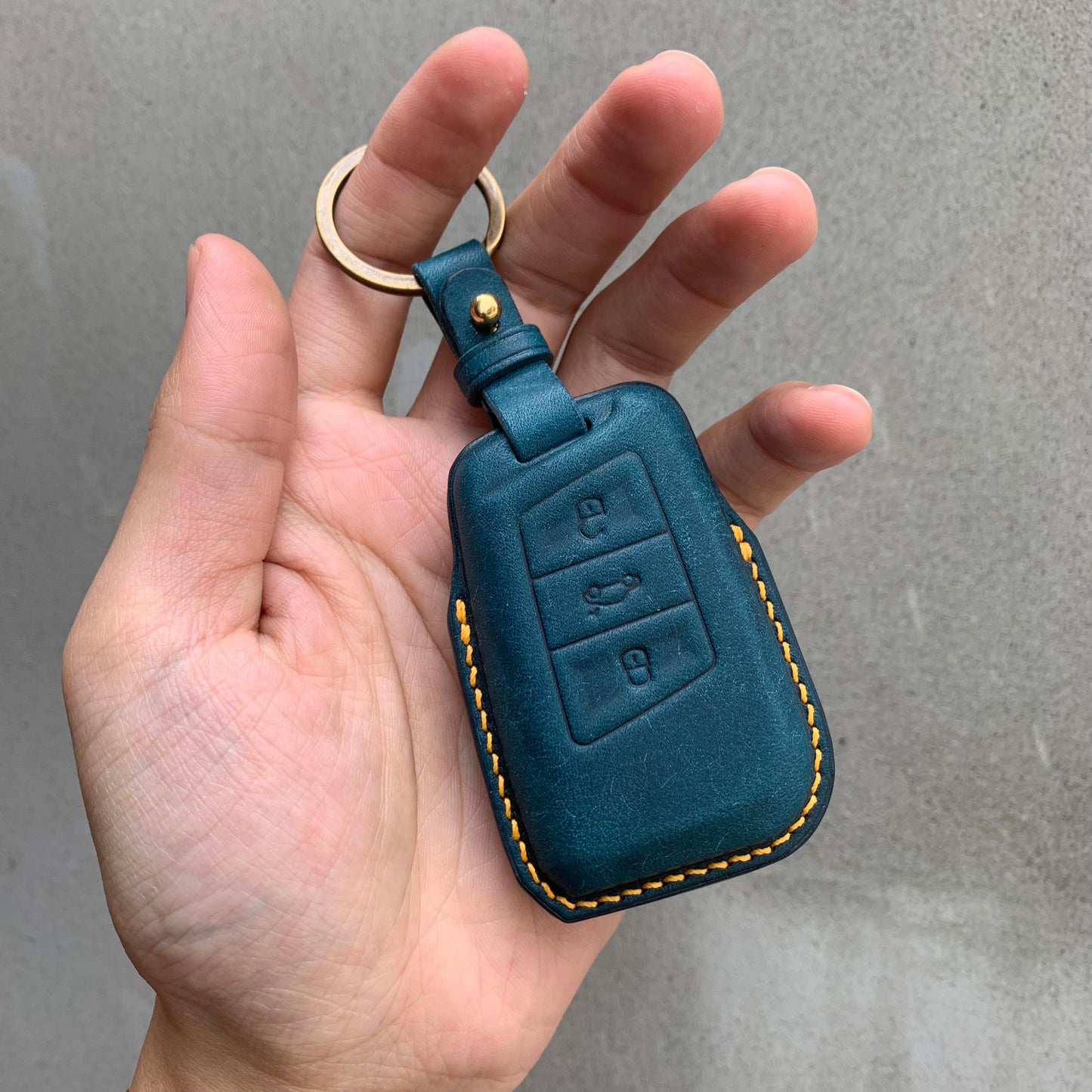 Skoda key fob cover, Pueblo leather