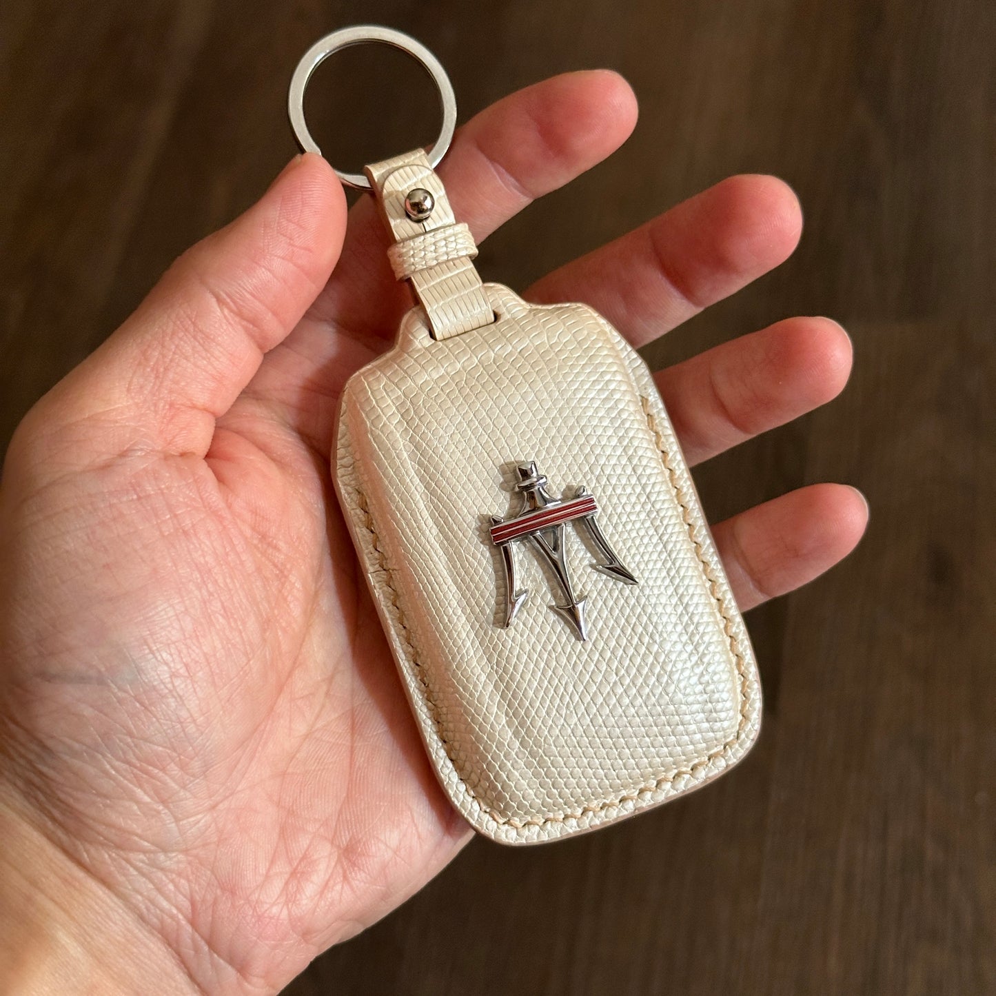 Maserati key fob cover, Maserati Leather key case, Lizard leather