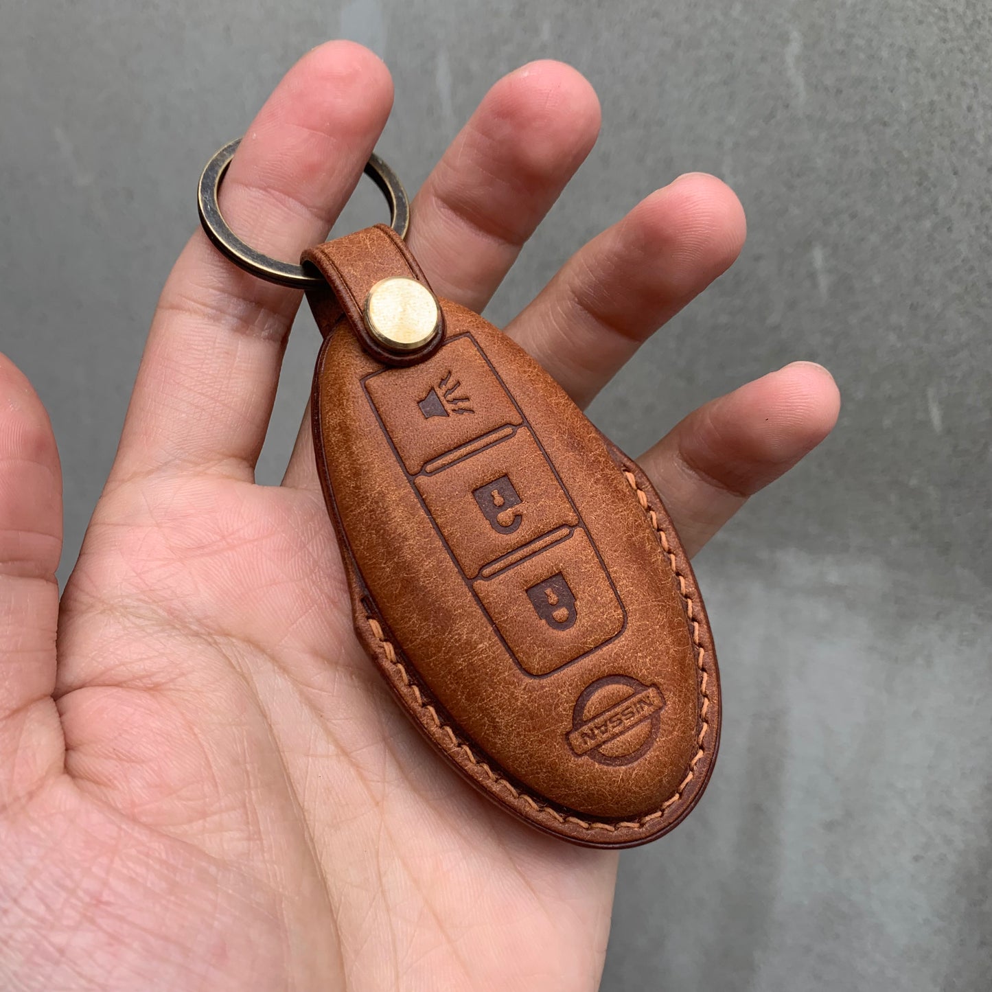 Nissan key fob cover, Pueblo leather key case