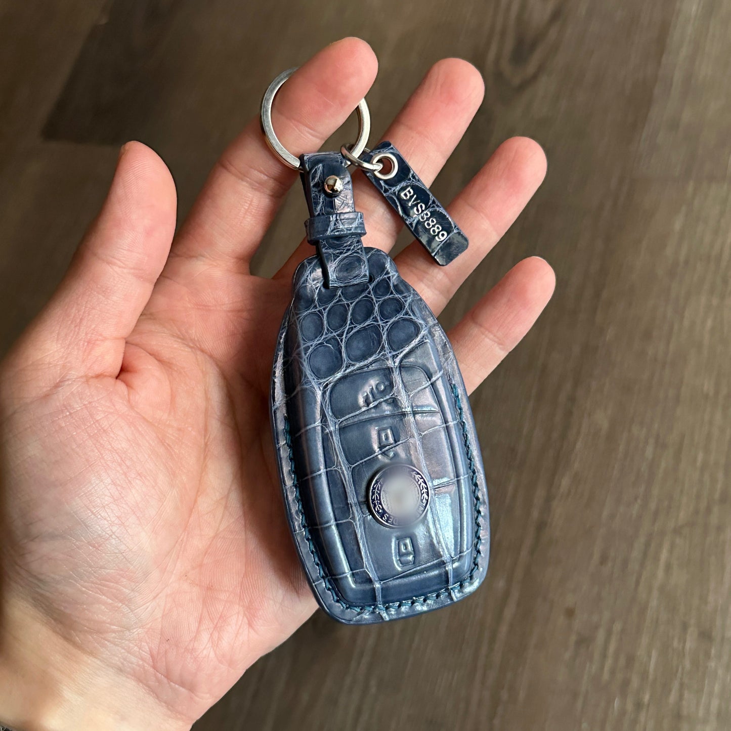 Mercedes-Benz key fob cover, Crocodile leather Leather key case