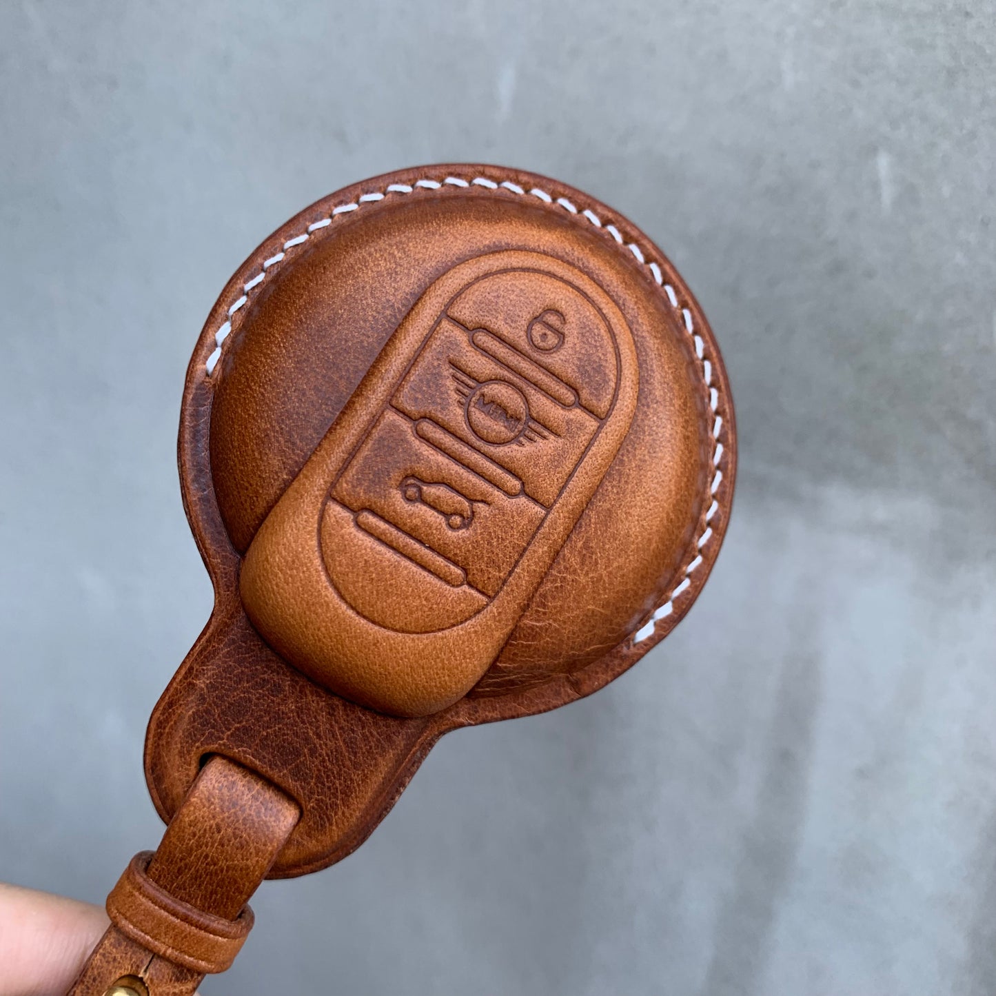 Mini cooper s key fob cover, Wax leather