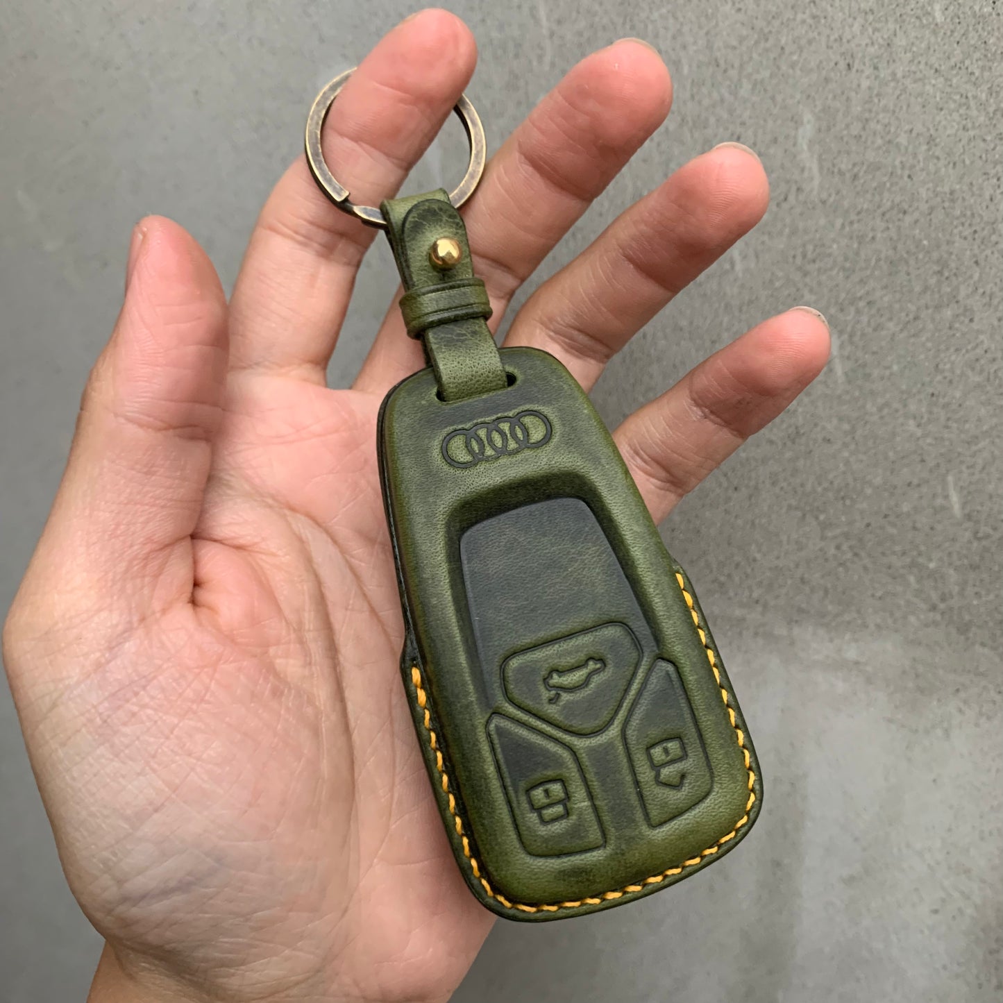 Audi key fob cover, Wax leather