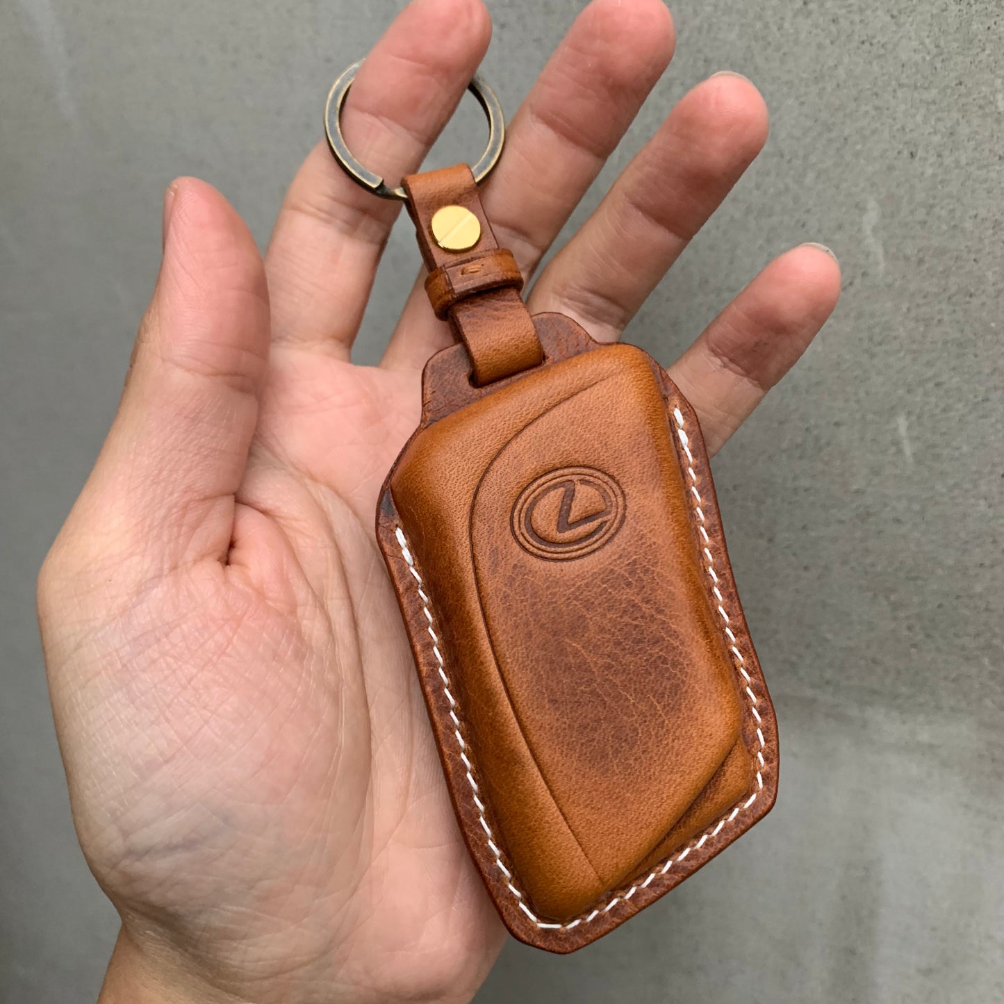 Lexus key fob cover, Wax leather