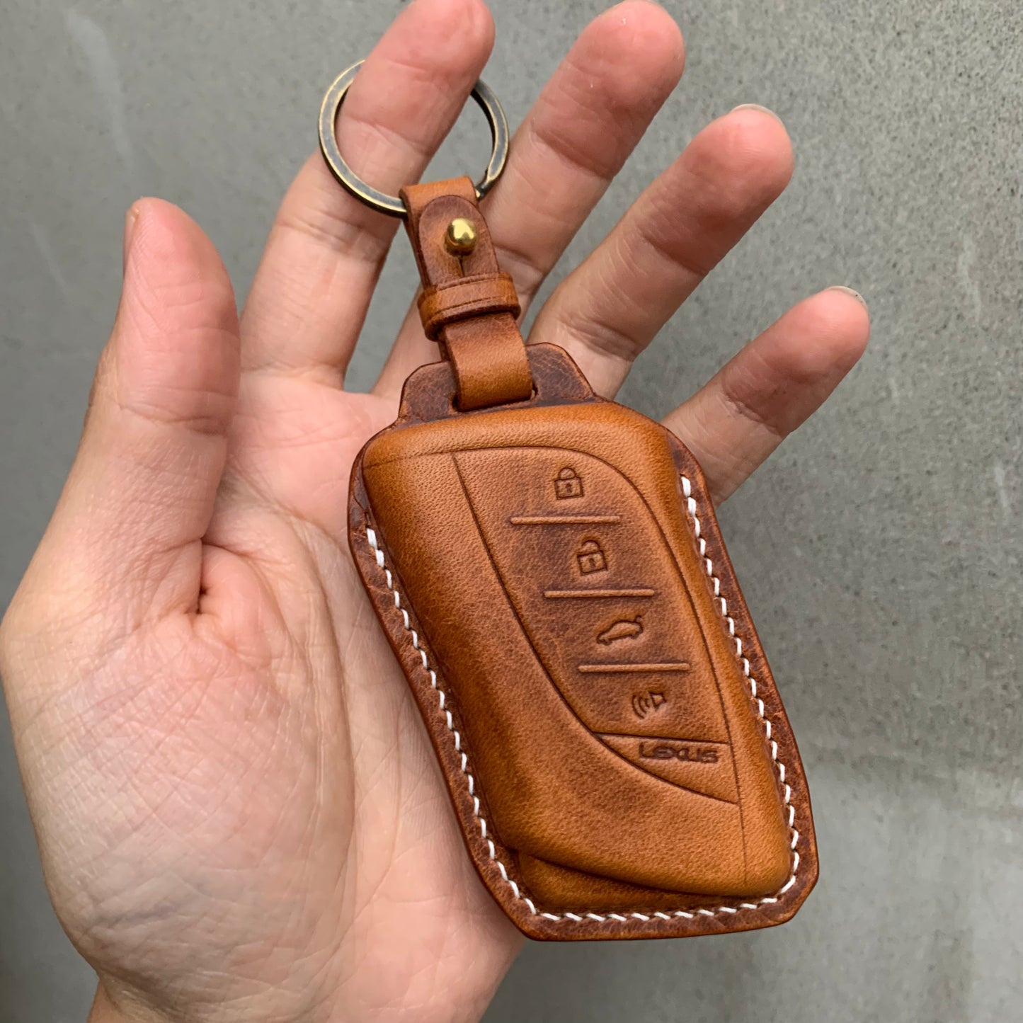 Lexus key fob cover, Wax leather