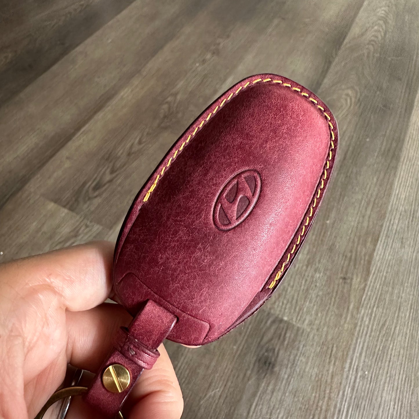 Hyundai key fob cover, Pueblo leather key case