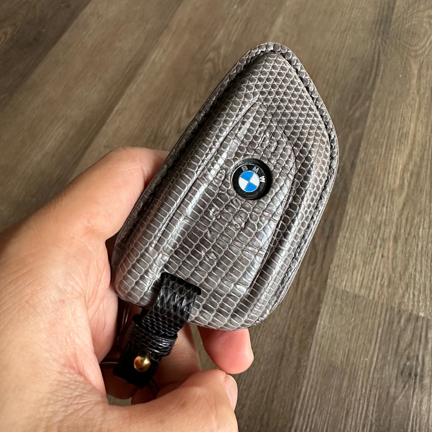 BMW key fob cover, BMW Leather key case, Lizard leather