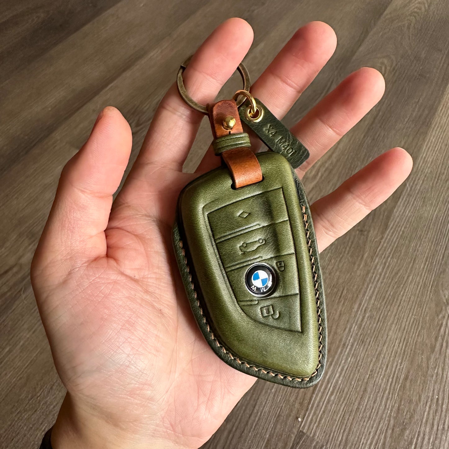 BMW key fob cover, Wax leather