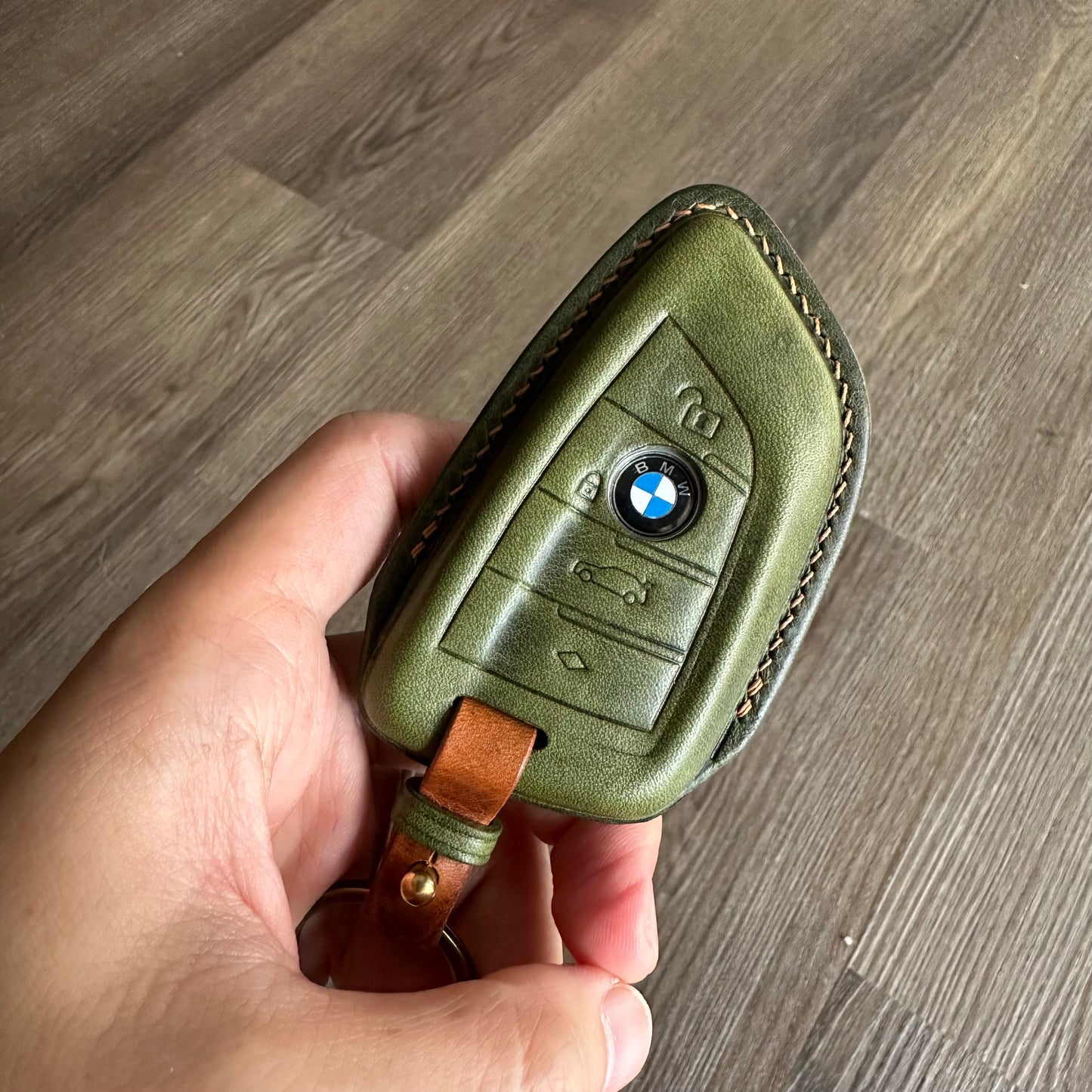 BMW key fob cover, Wax leather