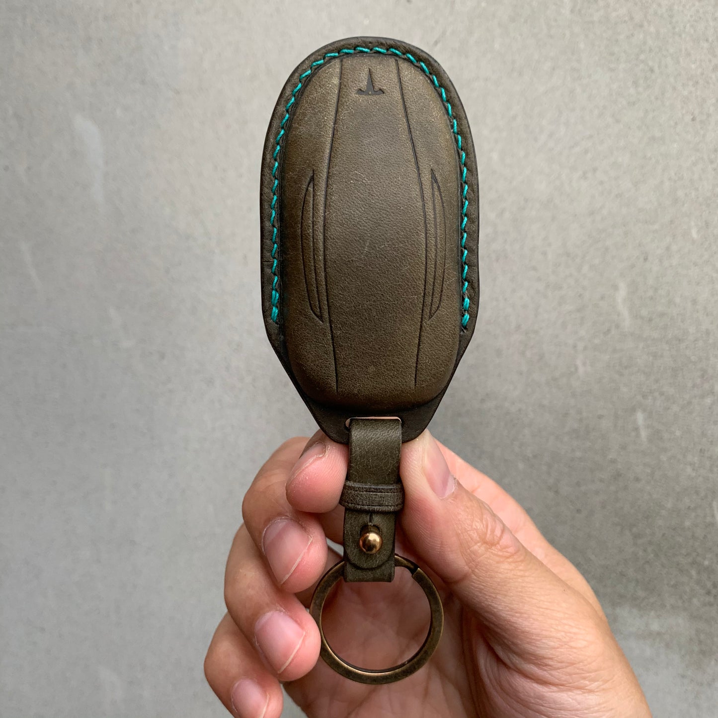 Tesla key fob cover, key case, Pueblo leather