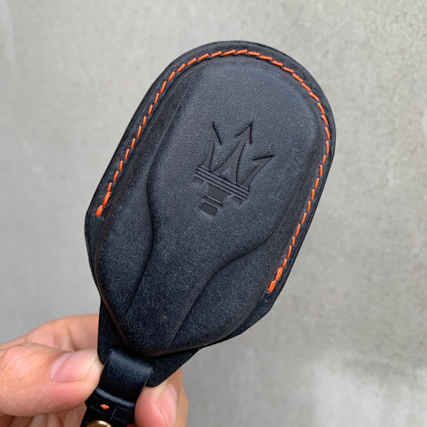 Maserati key fob cover, keycase, Pueblo leather
