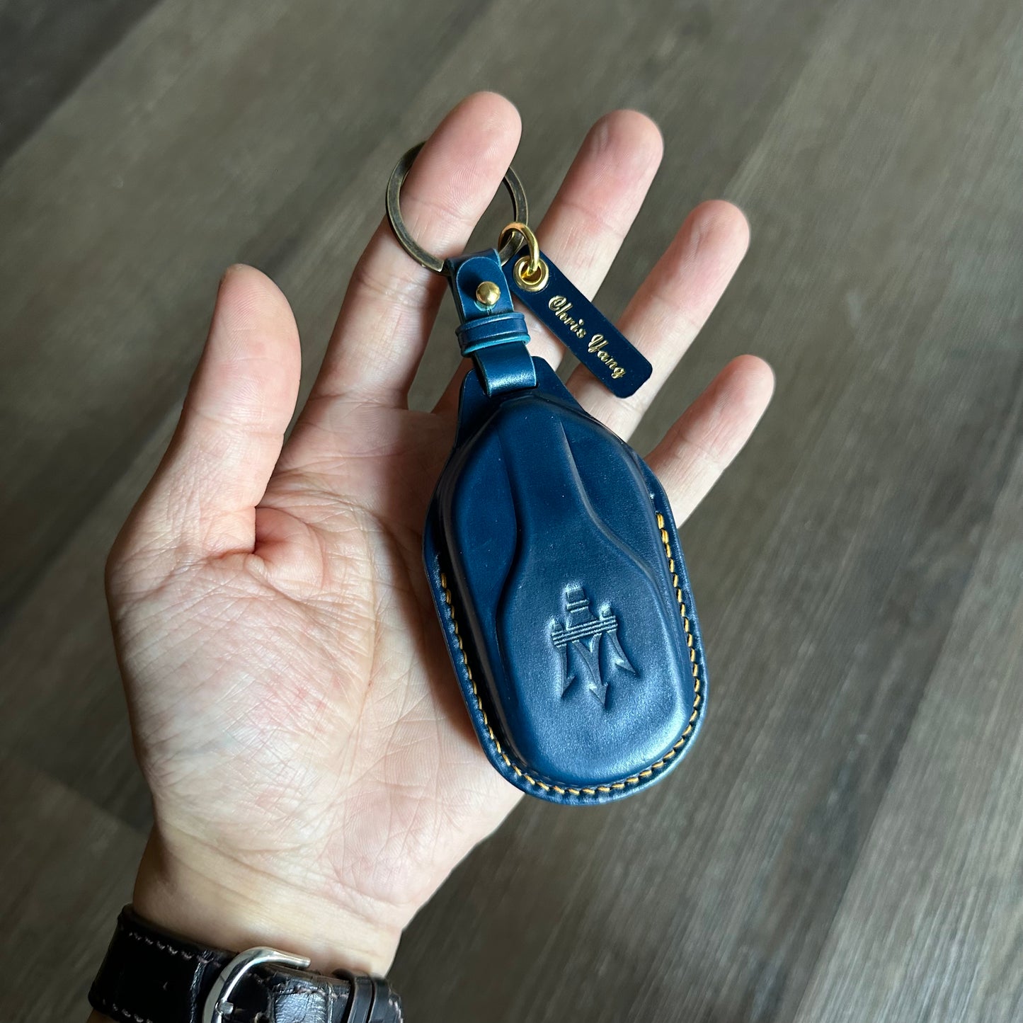 Maserati key fob cover, key case, Shell Cordovan