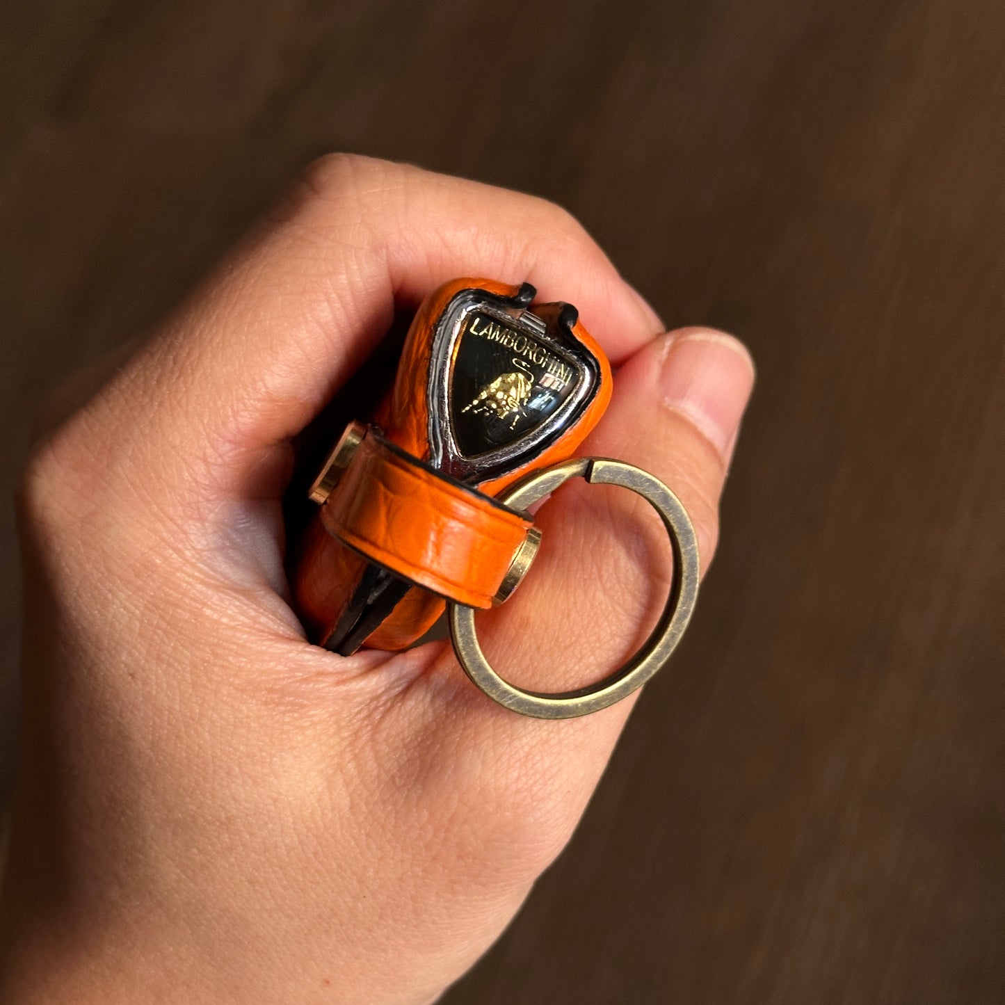 Lamborghini key fob cover, Crocodile leather Leather key case