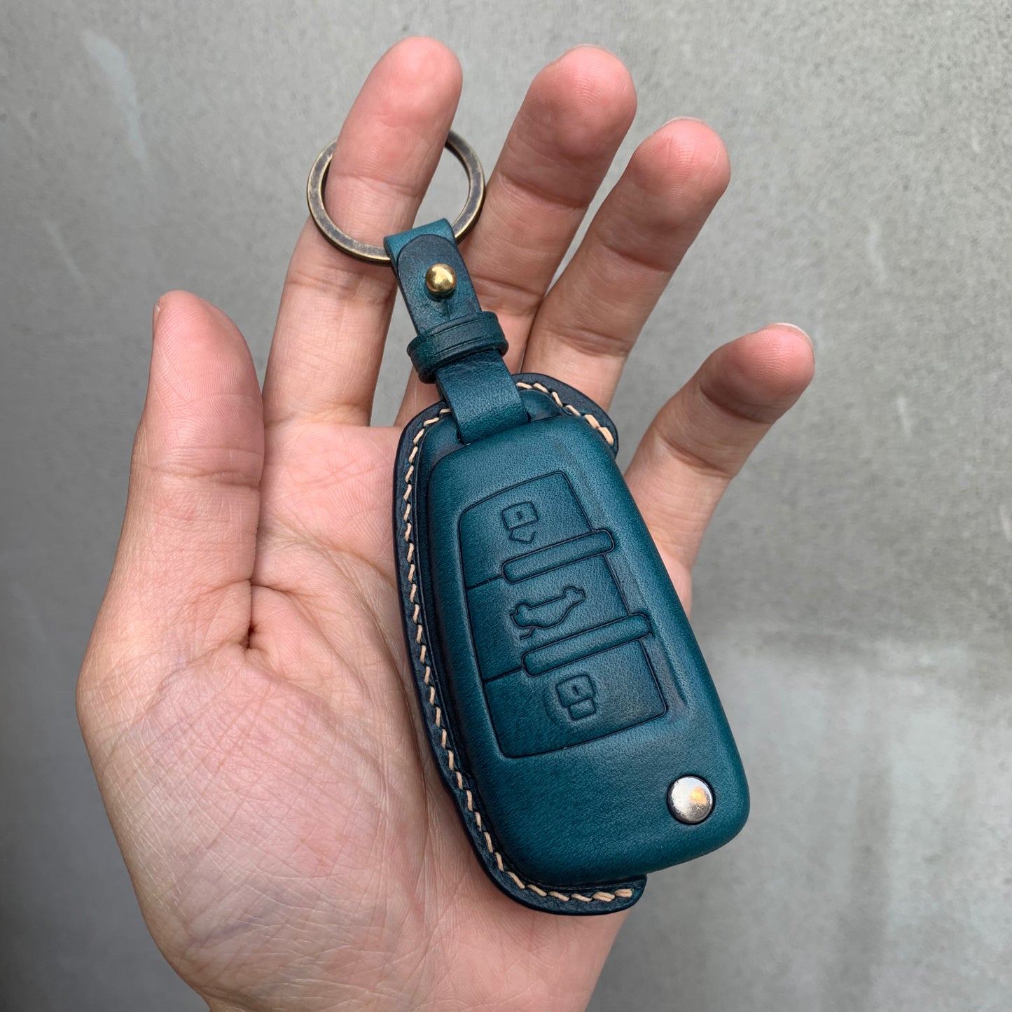 Audi key fob cover, Wax leather