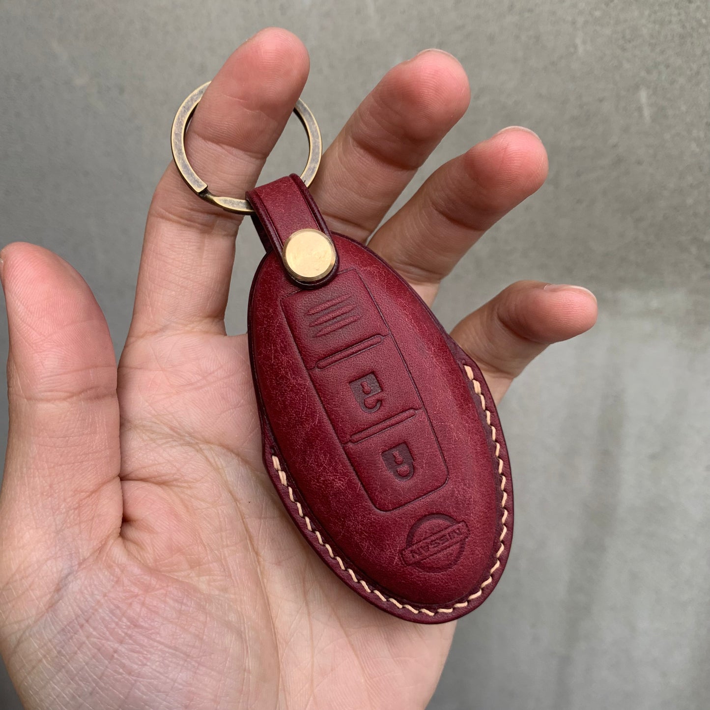 Nissan key fob cover, Pueblo leather key case