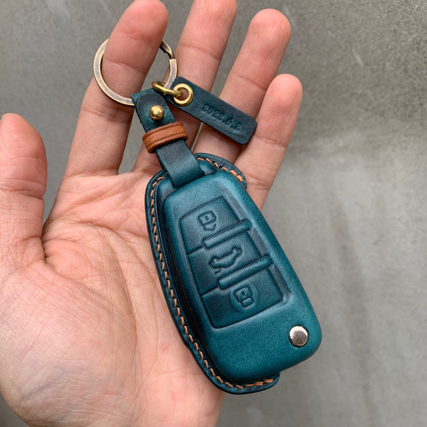 Audi key fob cover, Wax leather