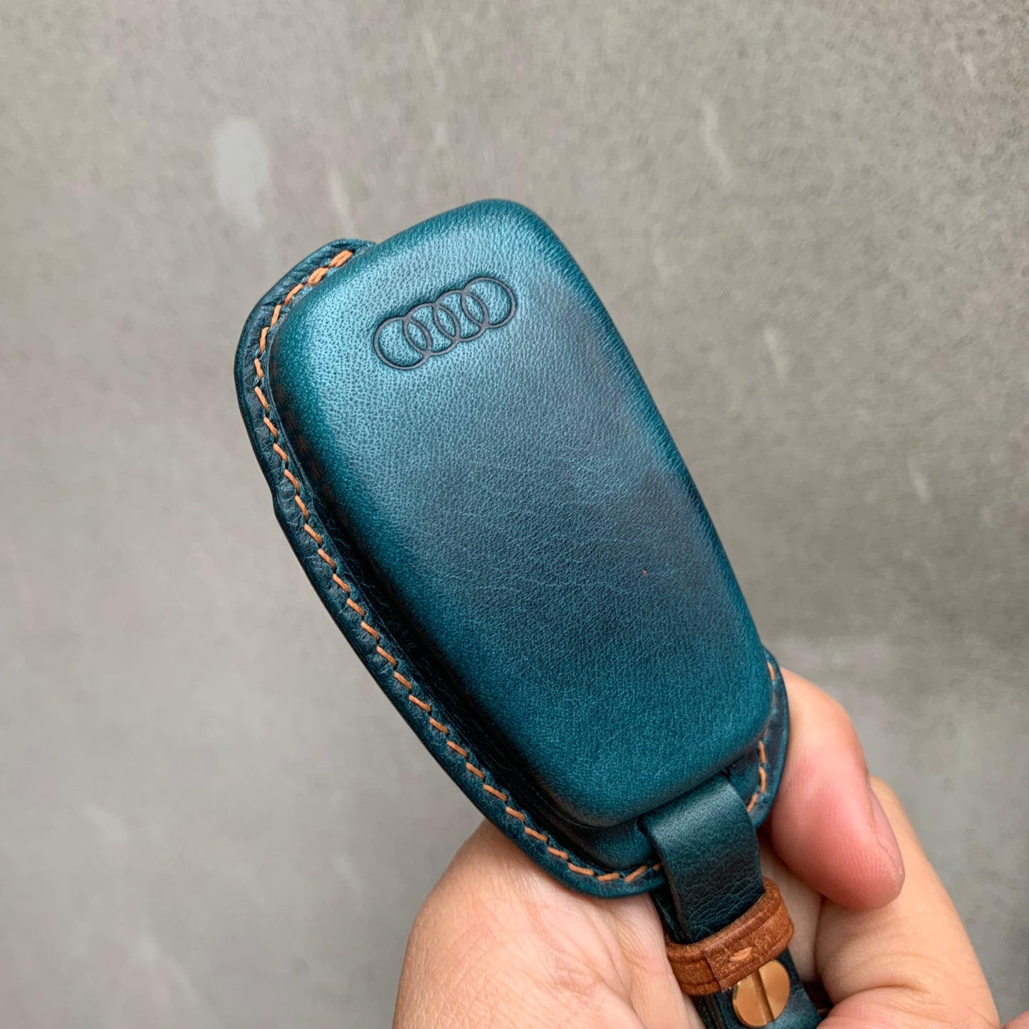Audi key fob cover, Wax leather