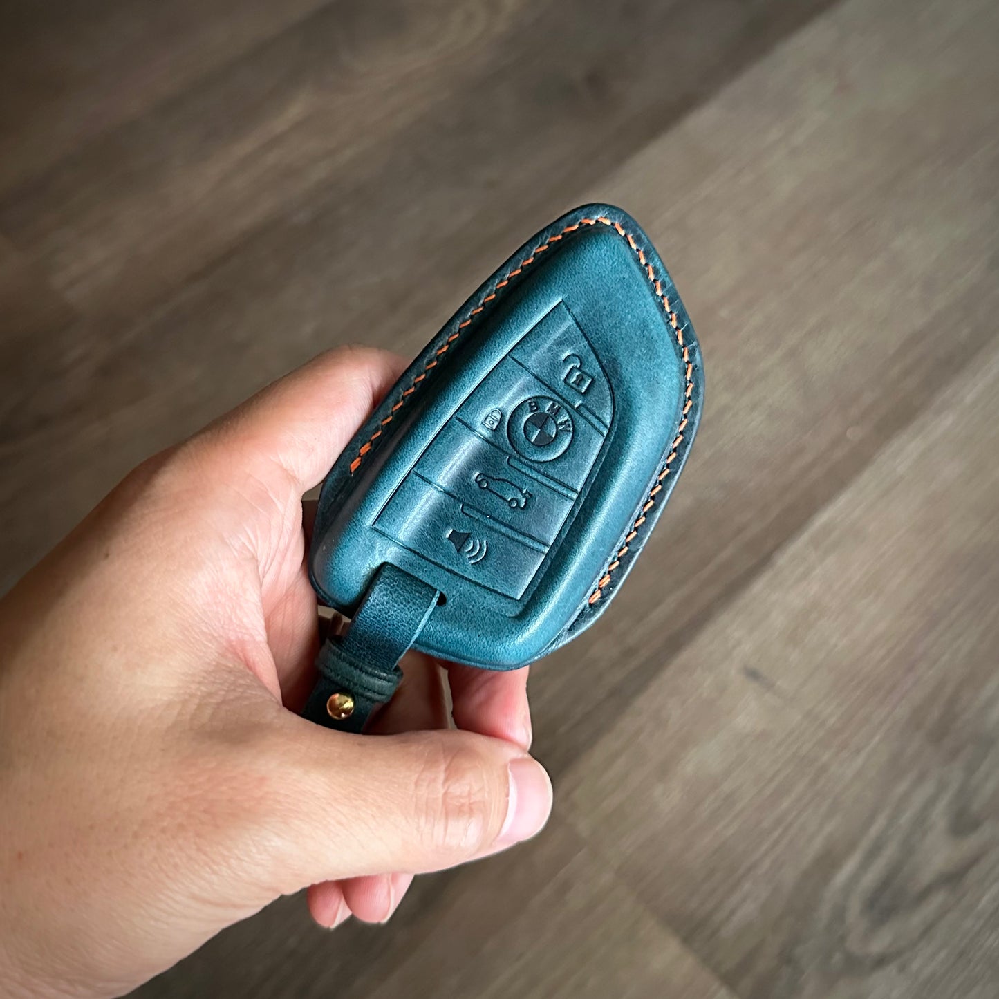 BMW key fob cover, Wax leather