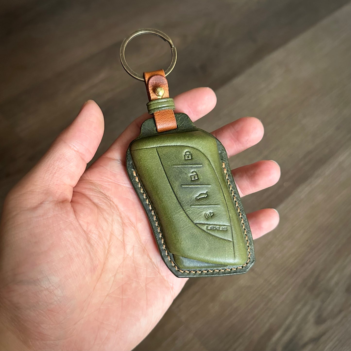 Lexus key fob cover, Wax leather