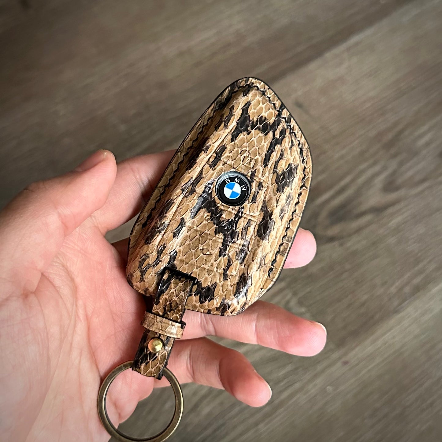 BMW key fob cover, snake leather Leather key case