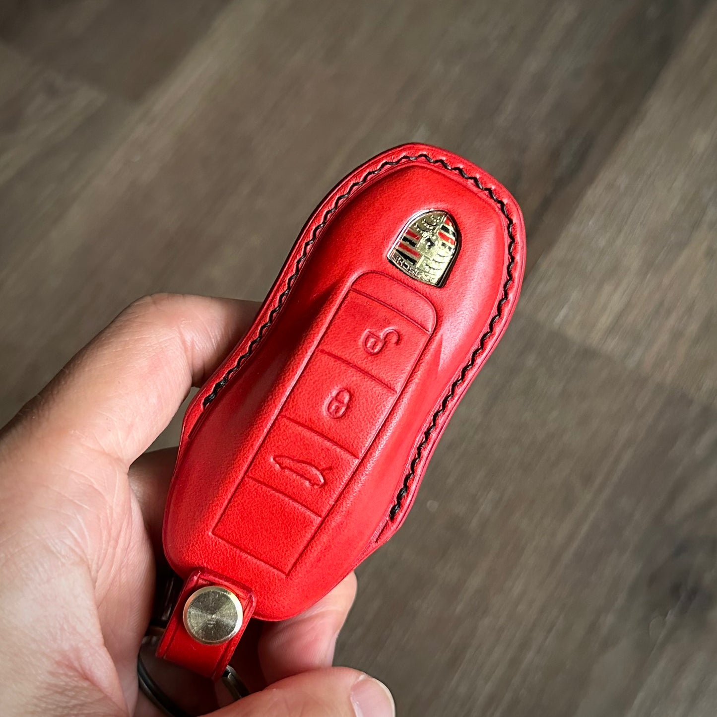 Porsche key fob cover, buttero leather