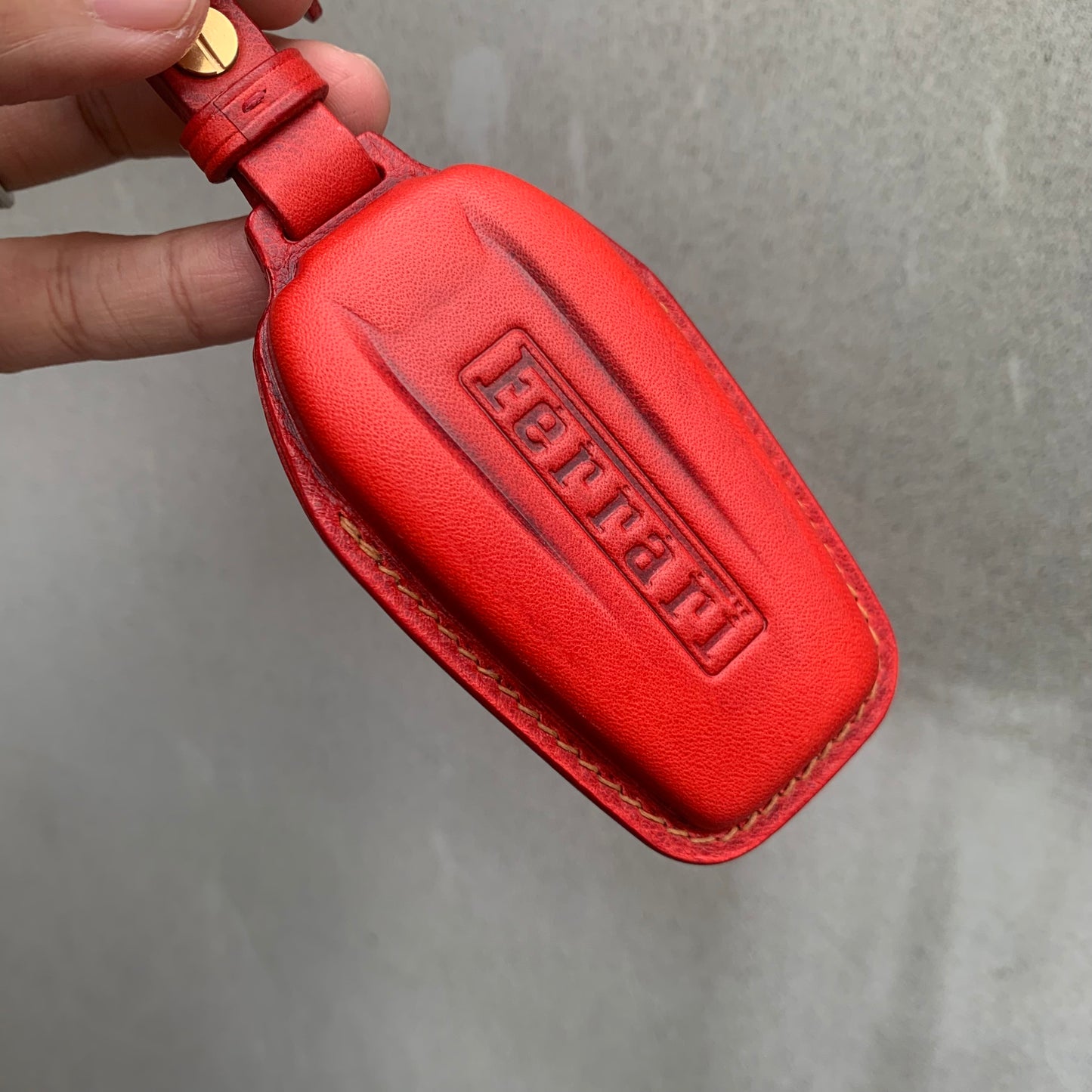 Ferrari key fob cover, key case, Wax leather