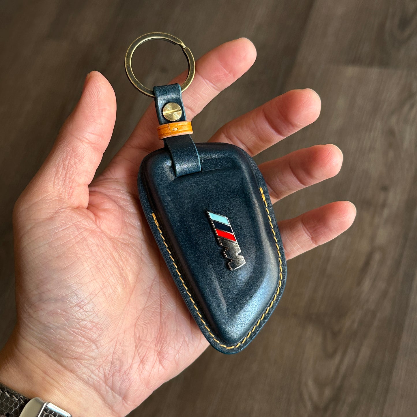 BMW key fob cover, Shell Cordovan