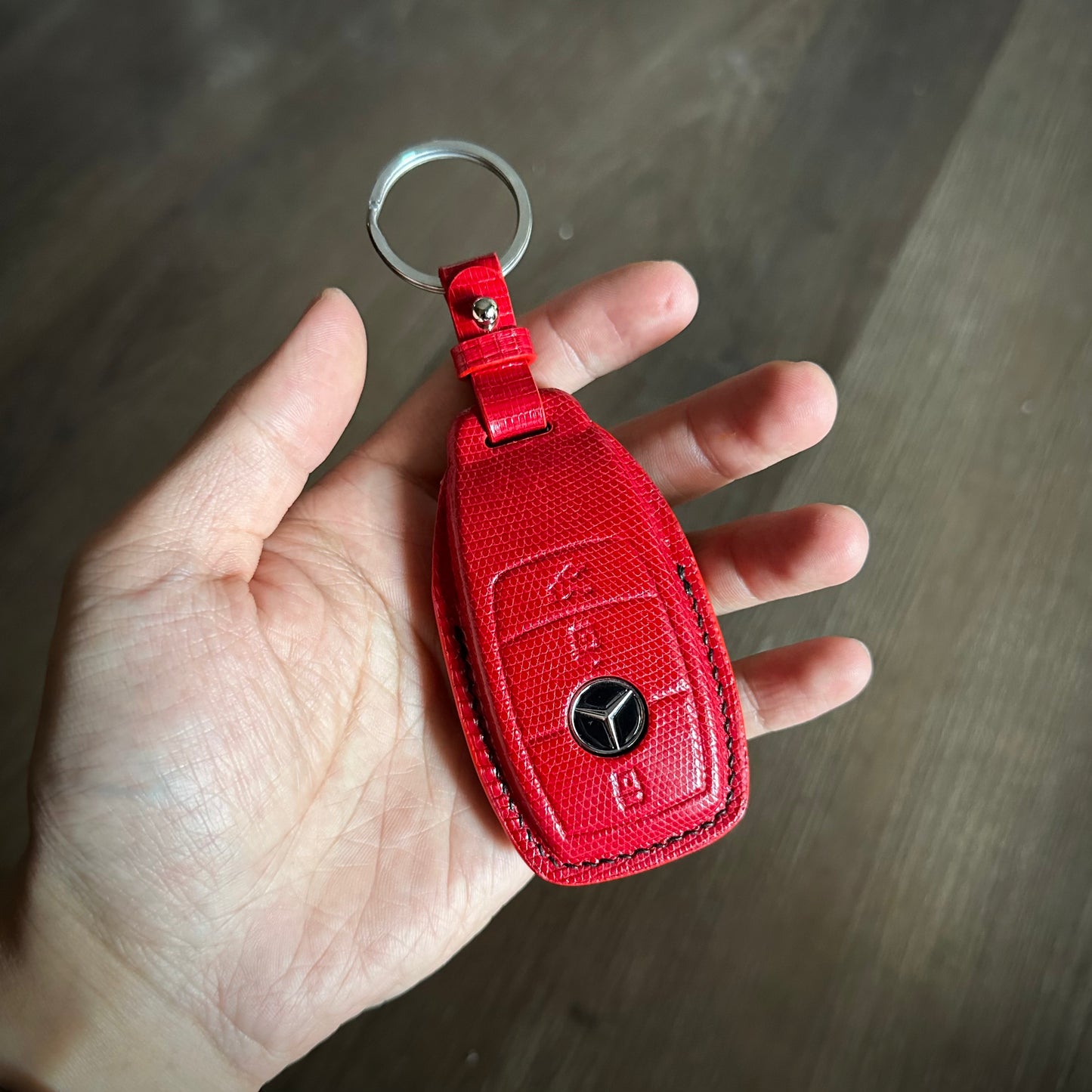 Mercedes-Benz key fob cover, Mercedes Leather key case, Lizard leather