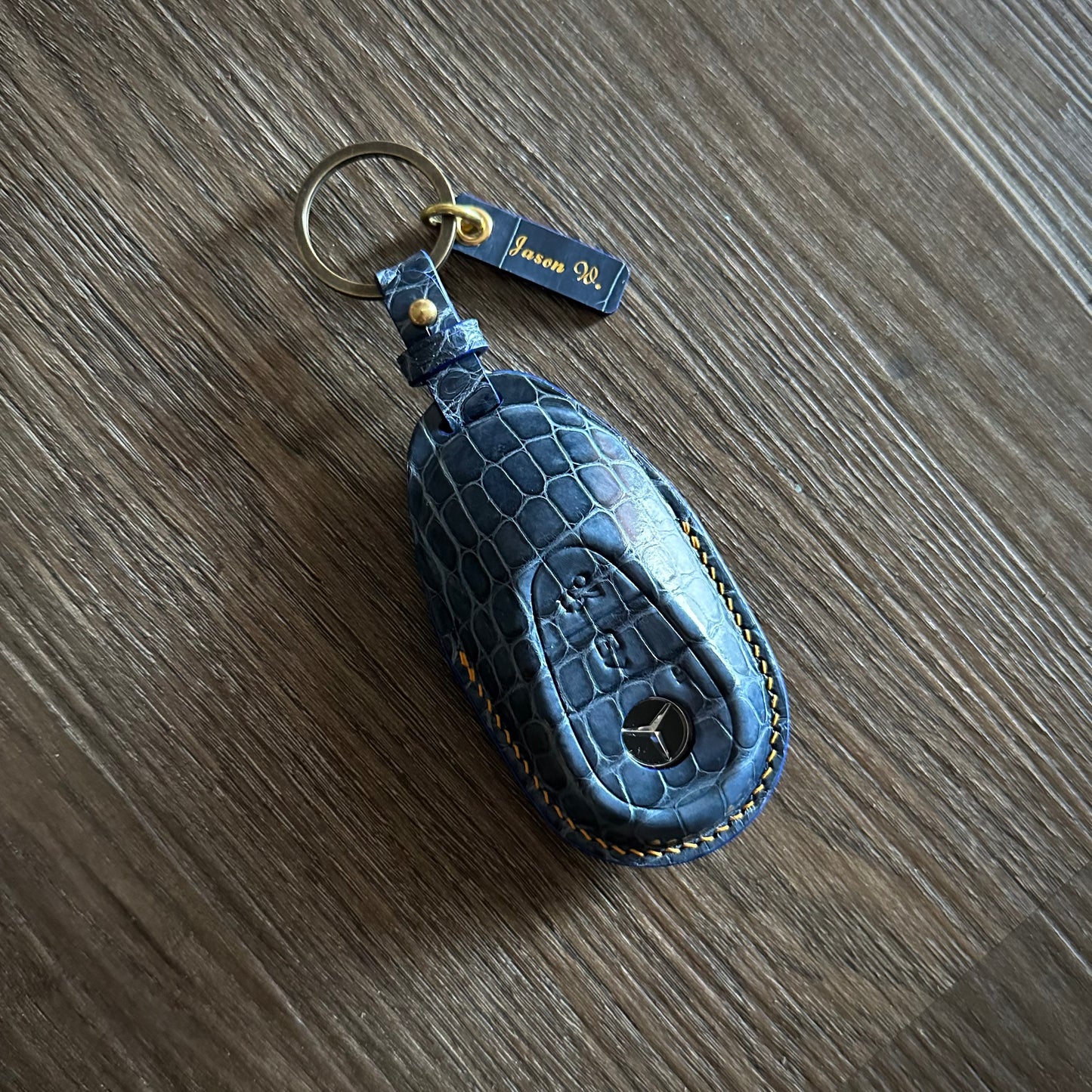 Mercedes-Benz key fob cover, Crocodile leather Leather key case