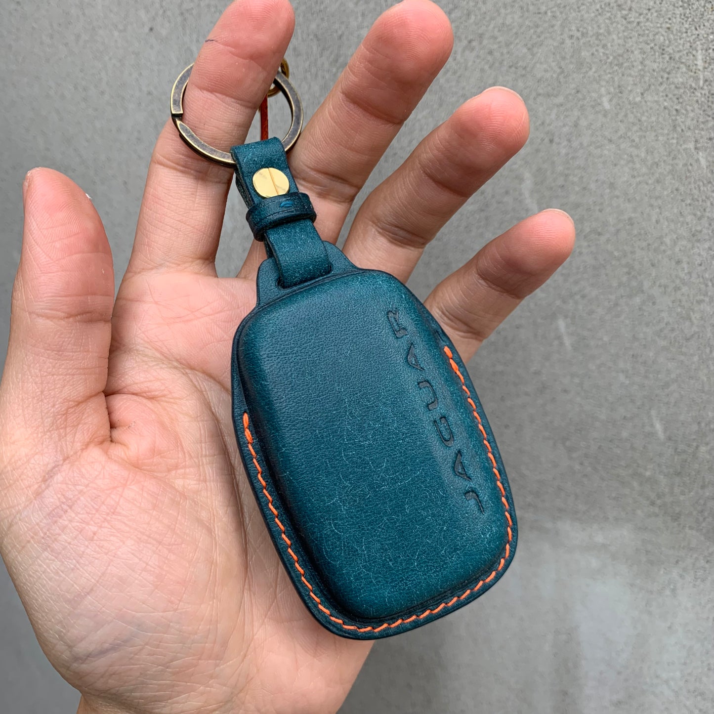 Jaguar key case, Pueblo leather