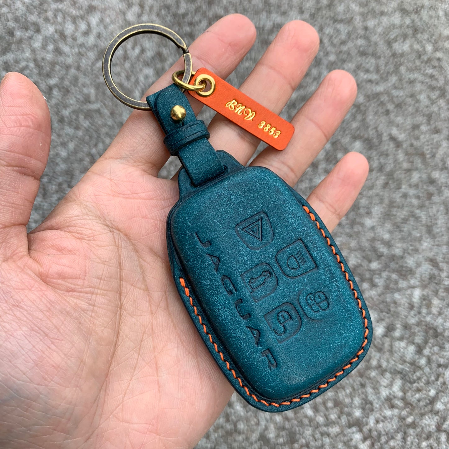 Jaguar key case, Pueblo leather