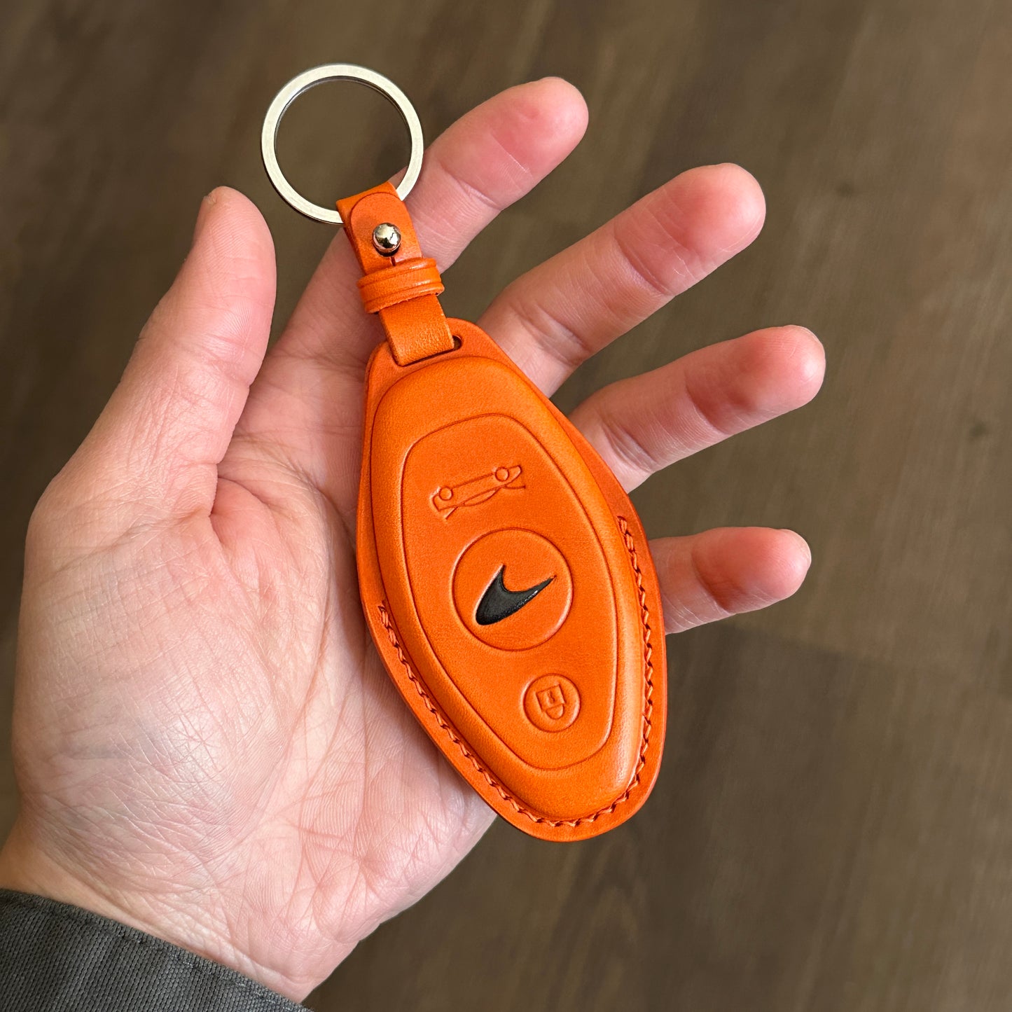Hand-Stitched Leather Key Fob Cover for McLaren 720S / 750S / Artura | Luxury Crocodile leather key case