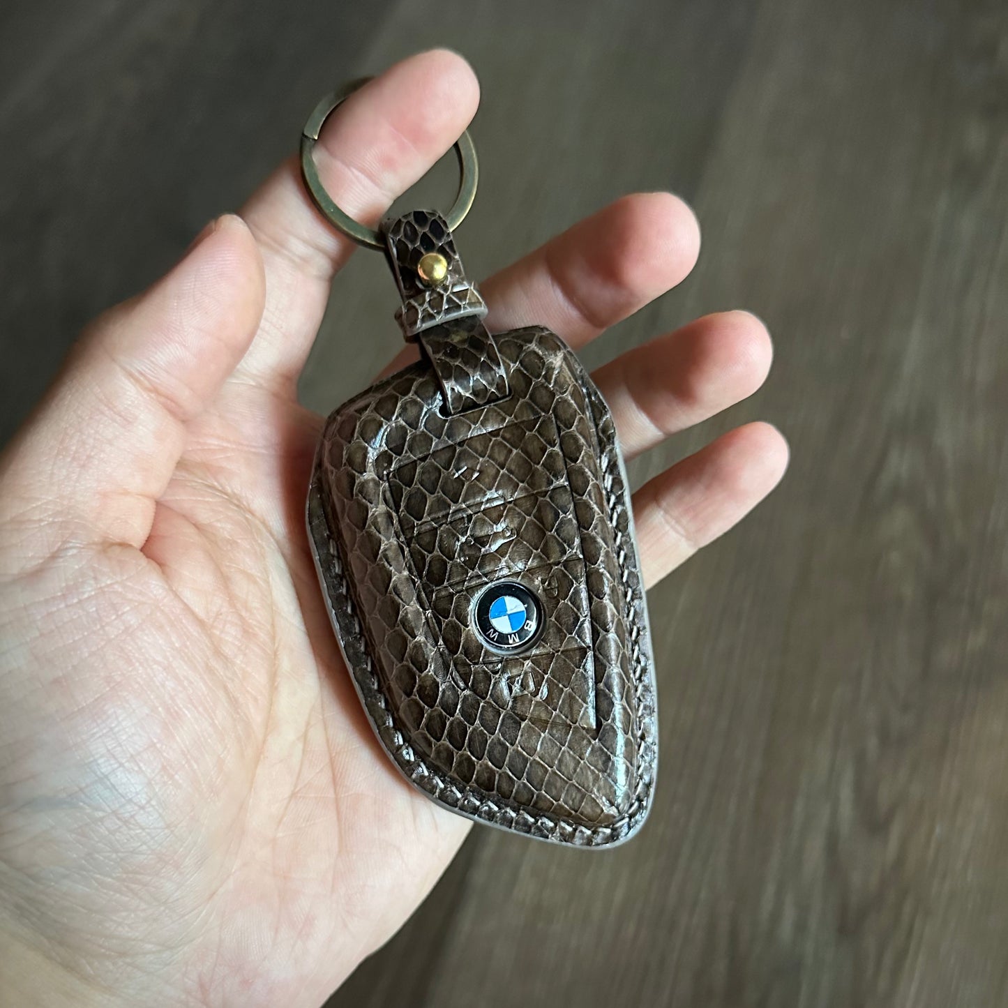 BMW key fob cover, snake leather Leather key case