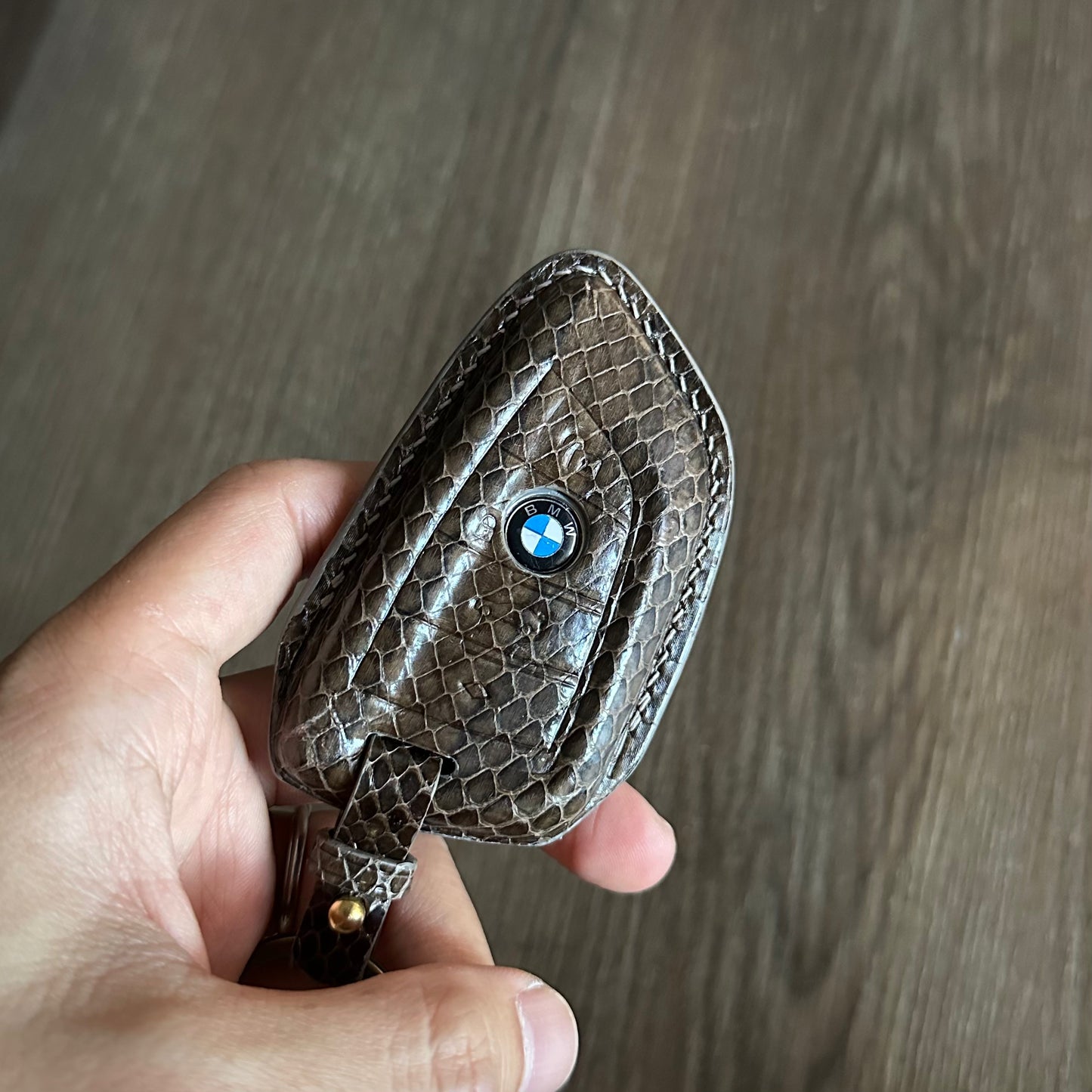 BMW key fob cover, snake leather Leather key case