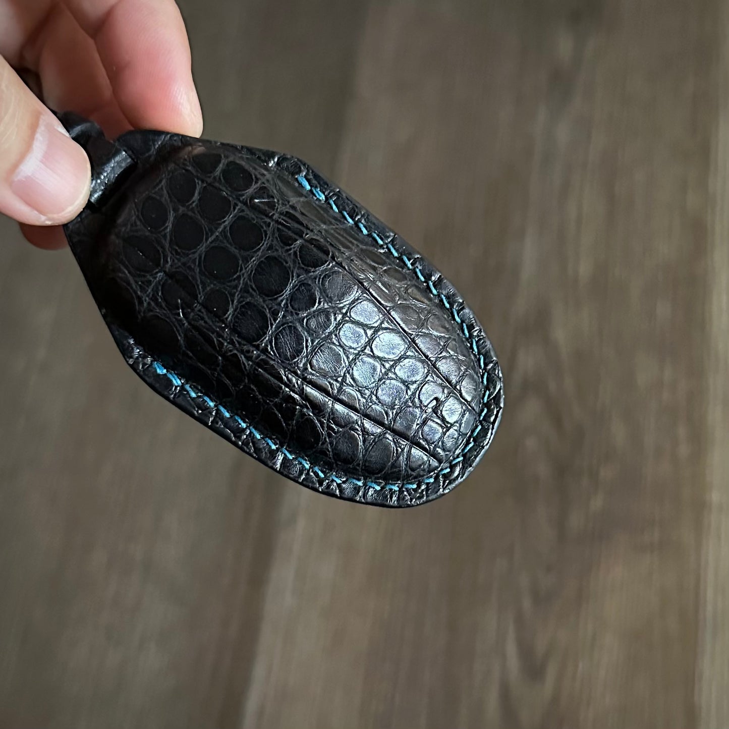 Tesla key fob cover, Crocodile leather Leather key case