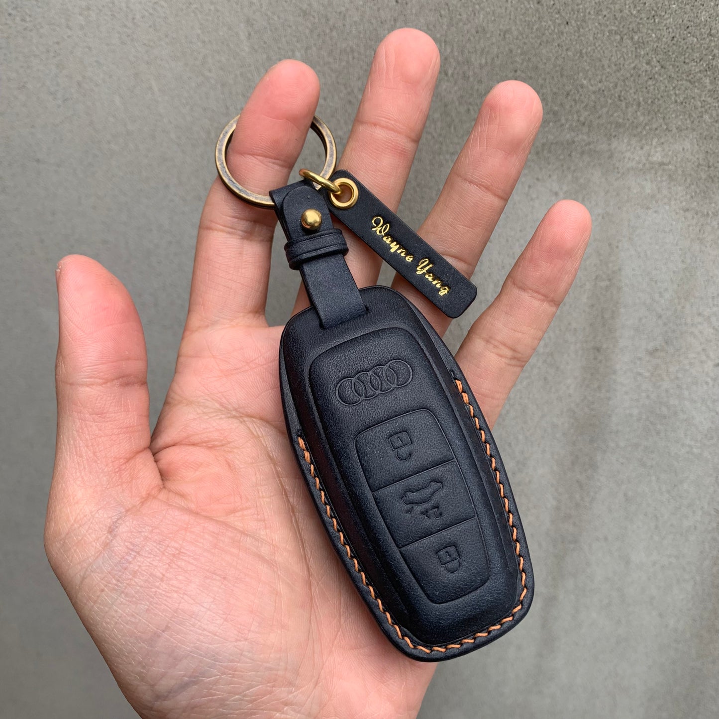 Audi key fob cover, key case, Pueblo leather